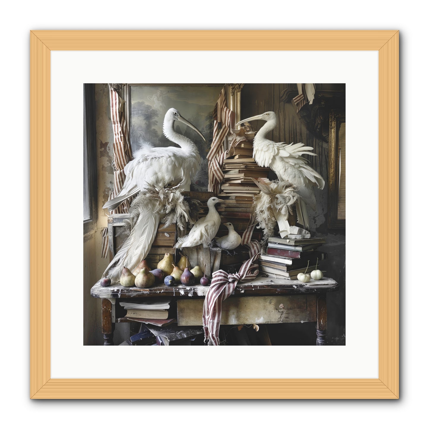 Quills Of Enchanted Epochs -- Framed Print - Natural 16x16