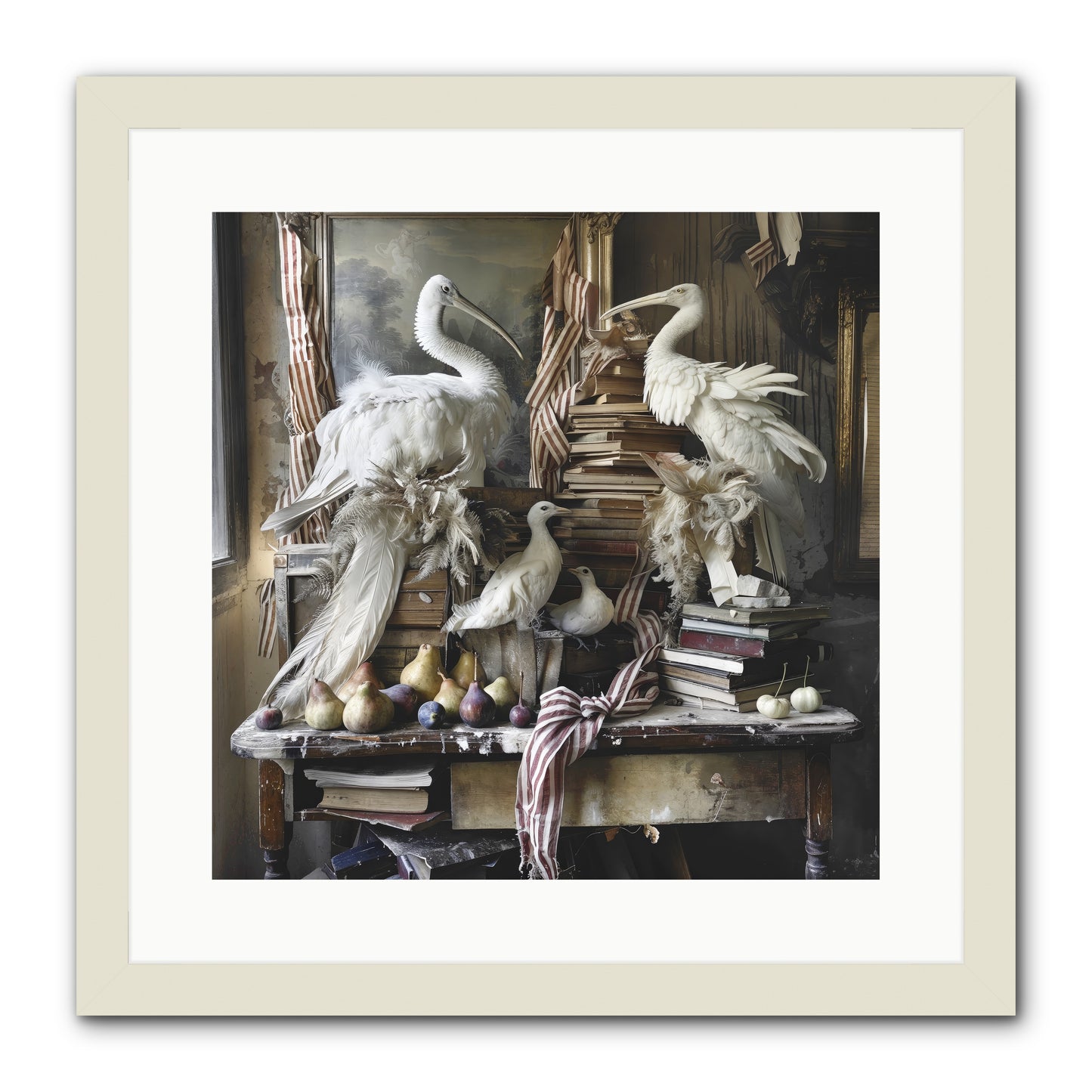 Quills Of Enchanted Epochs -- Framed Print - White 16x16