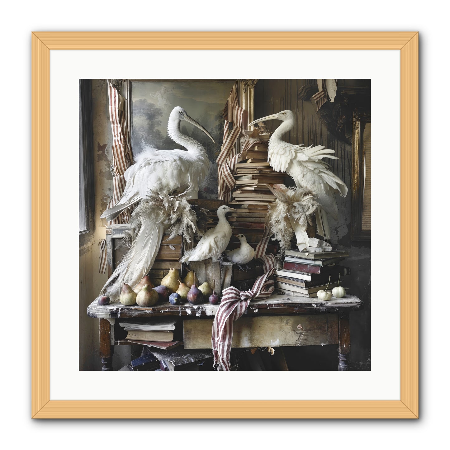 Quills Of Enchanted Epochs -- Framed Print - Natural 20x20