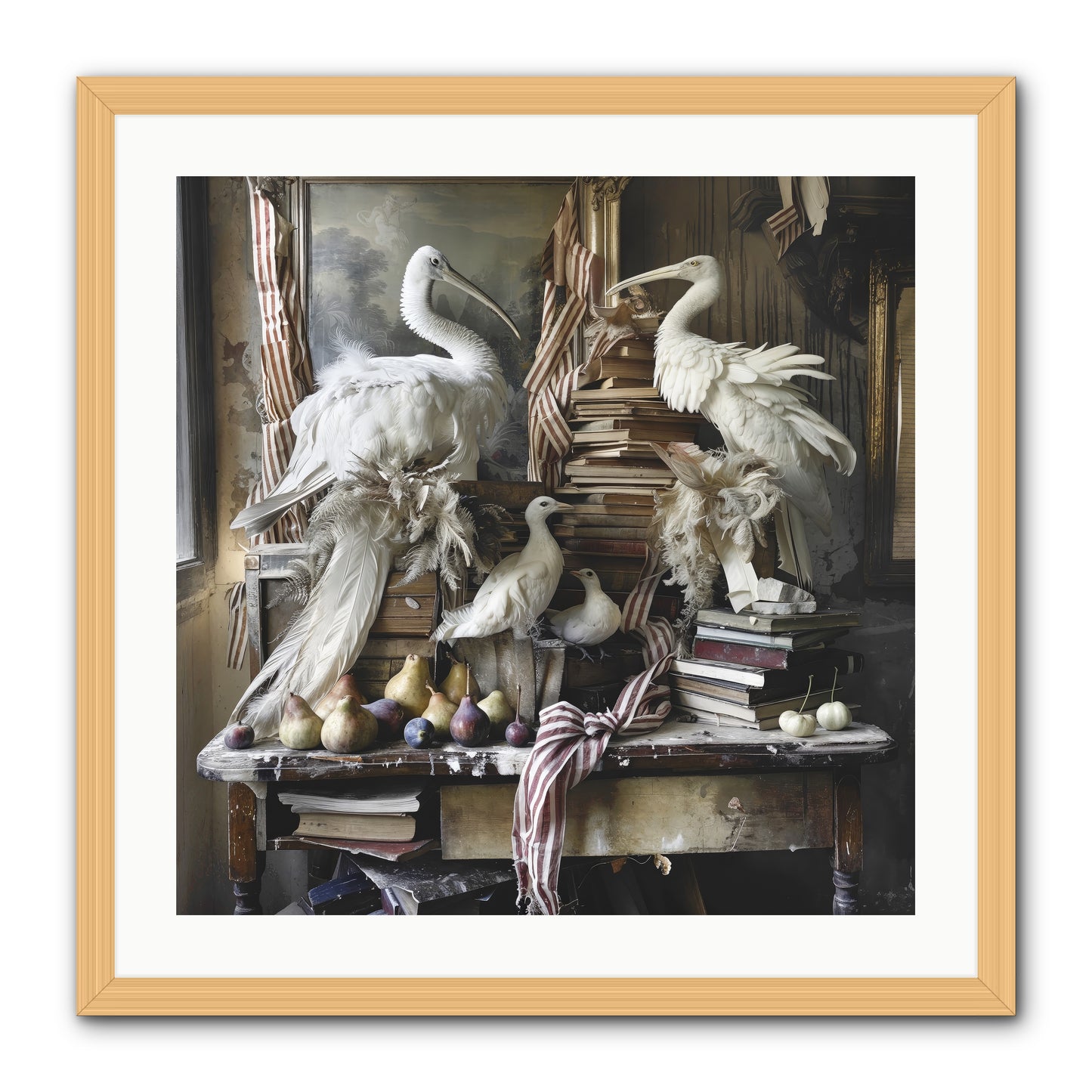 Quills Of Enchanted Epochs -- Framed Print - Natural 24x24