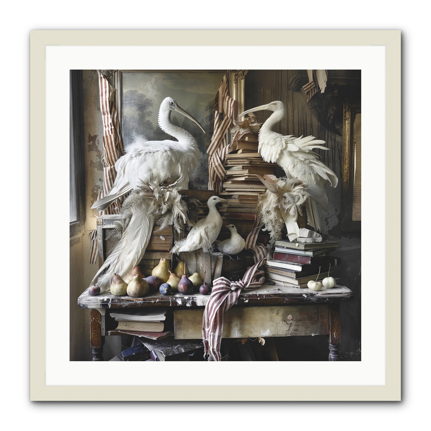 Quills Of Enchanted Epochs -- Framed Print - White 24x24