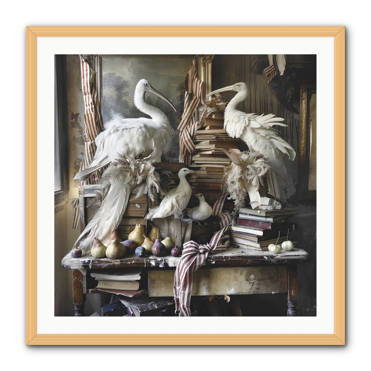 Quills Of Enchanted Epochs -- Framed Print - Natural 30x30