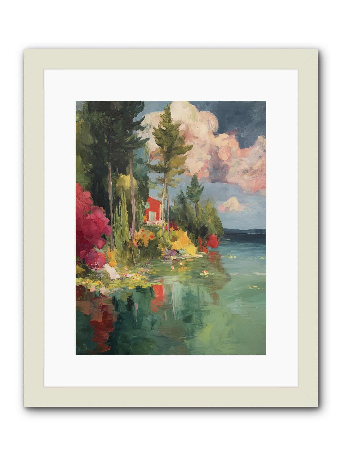 Racing Clouds -- Framed Print - White 12x16