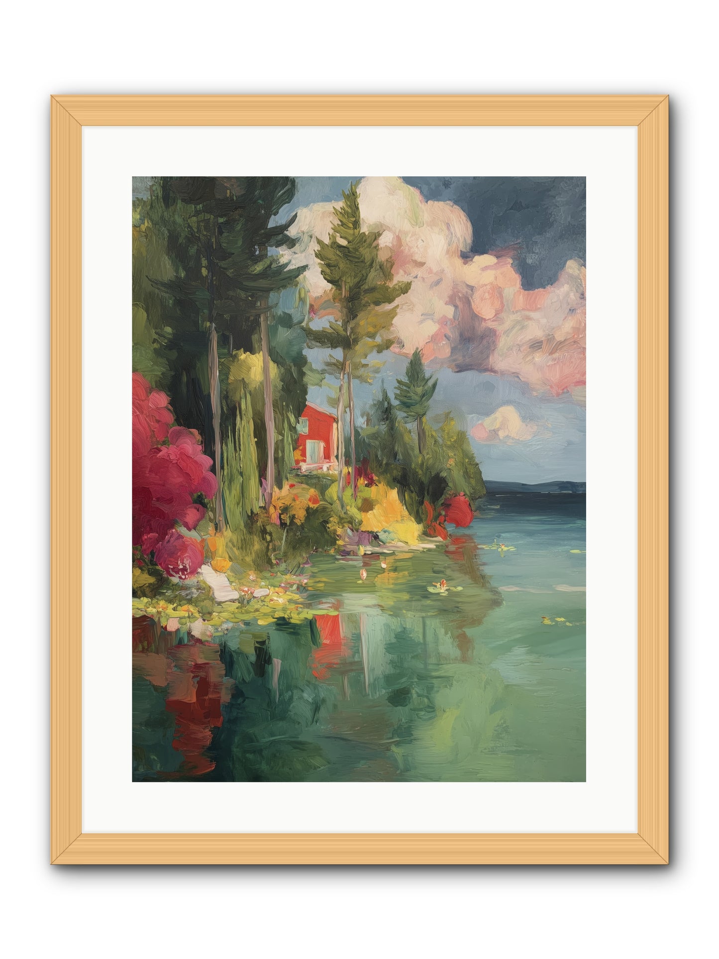 Racing Clouds -- Framed Print - Natural 18x24