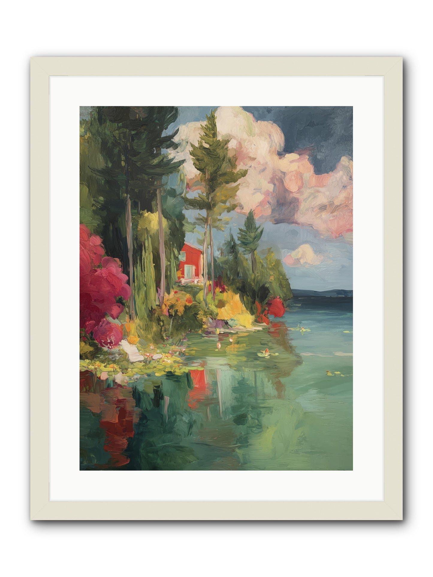 Racing Clouds -- Framed Print - White 18x24