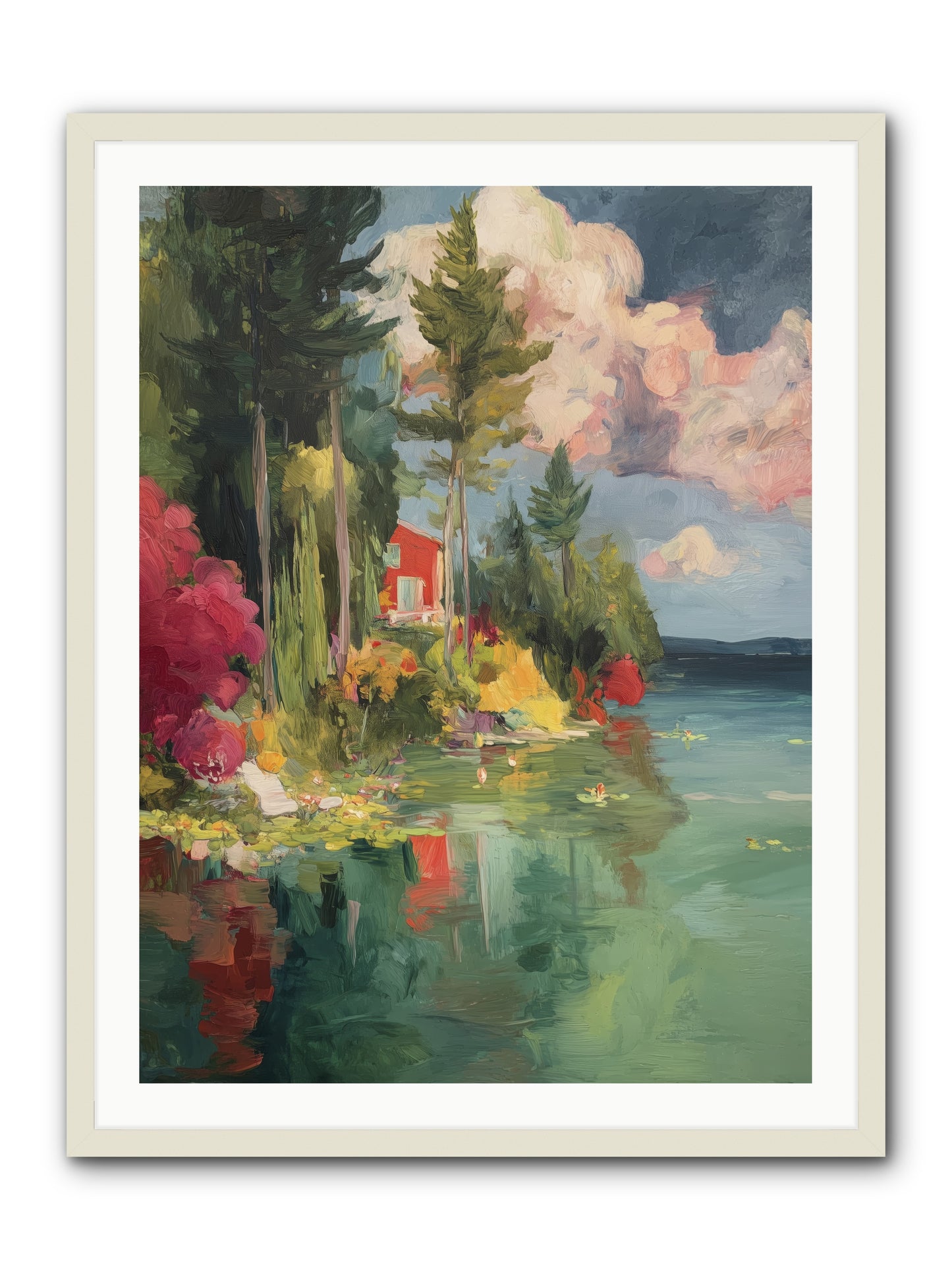 Racing Clouds -- Framed Print - White 30x40