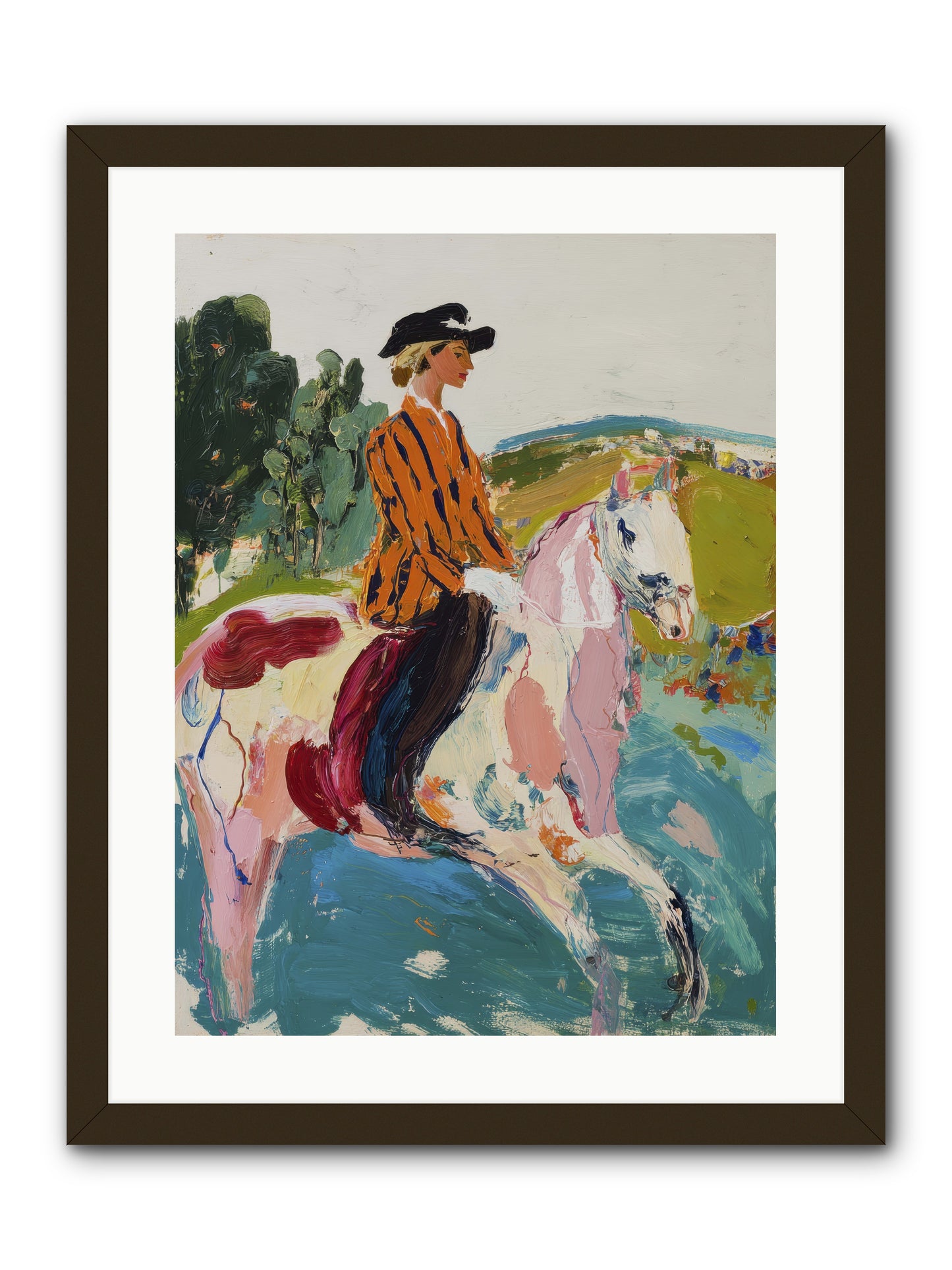 Racing Past Stone & Vine -- Framed Print - Black 18x24