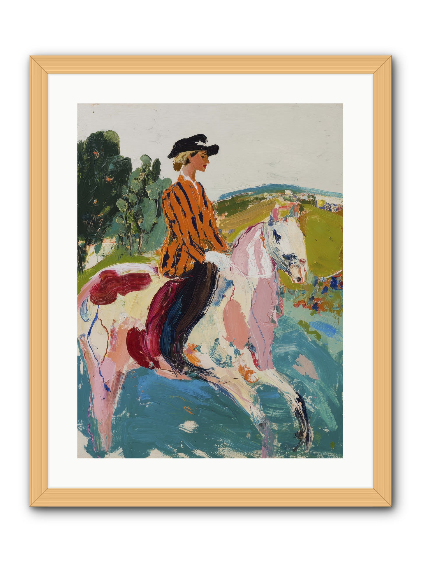 Racing Past Stone & Vine -- Framed Print - Natural 18x24