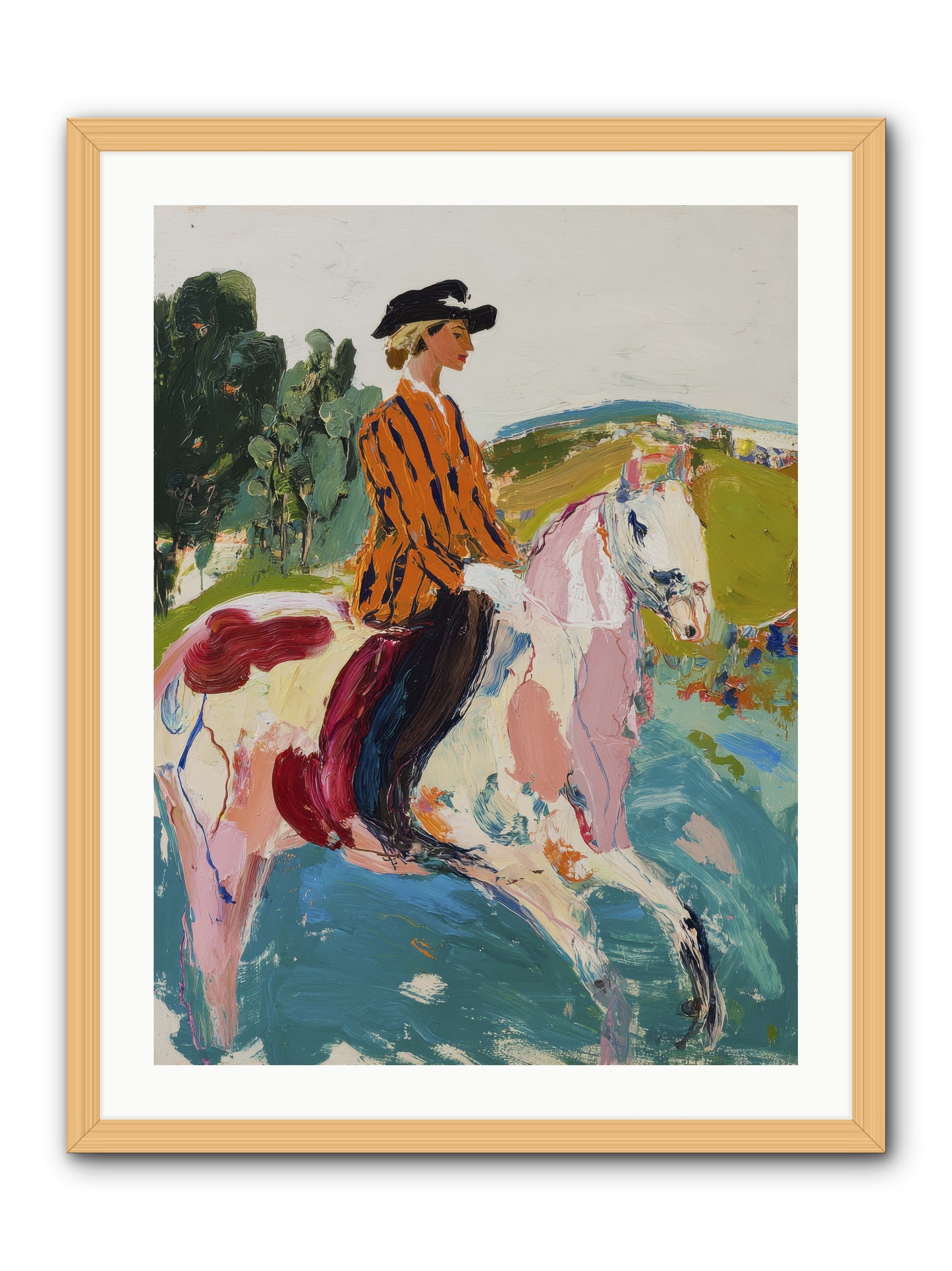 Racing Past Stone & Vine -- Framed Print - Natural 24x32