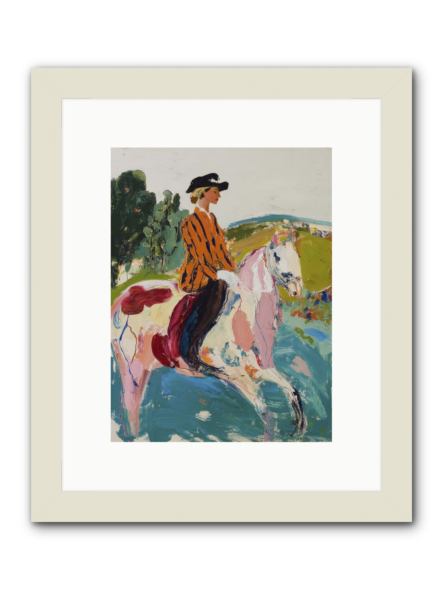 Racing Past Stone & Vine -- Framed Print - White 9x12