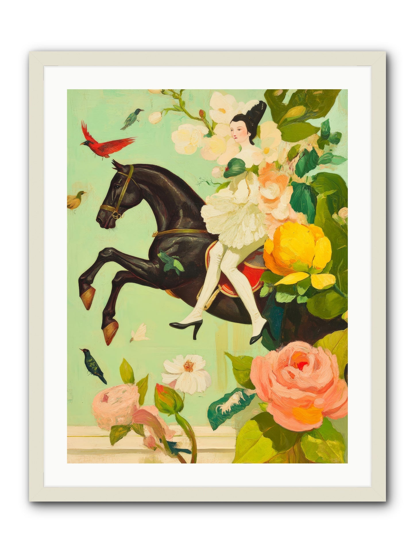 Racing Through BloomRez2 -- Framed Print - White 24x32
