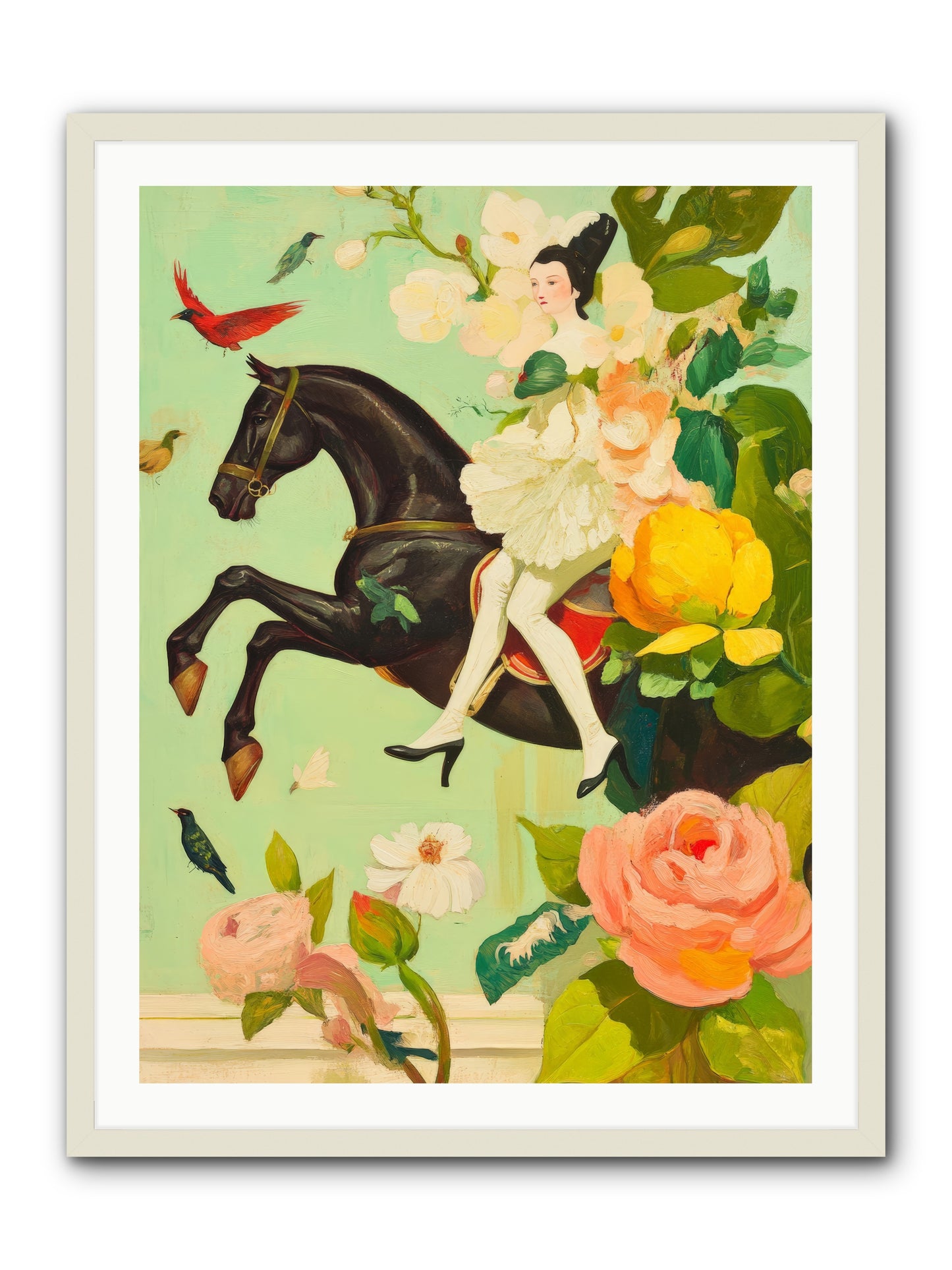 Racing Through BloomRez2 -- Framed Print - White 30x40