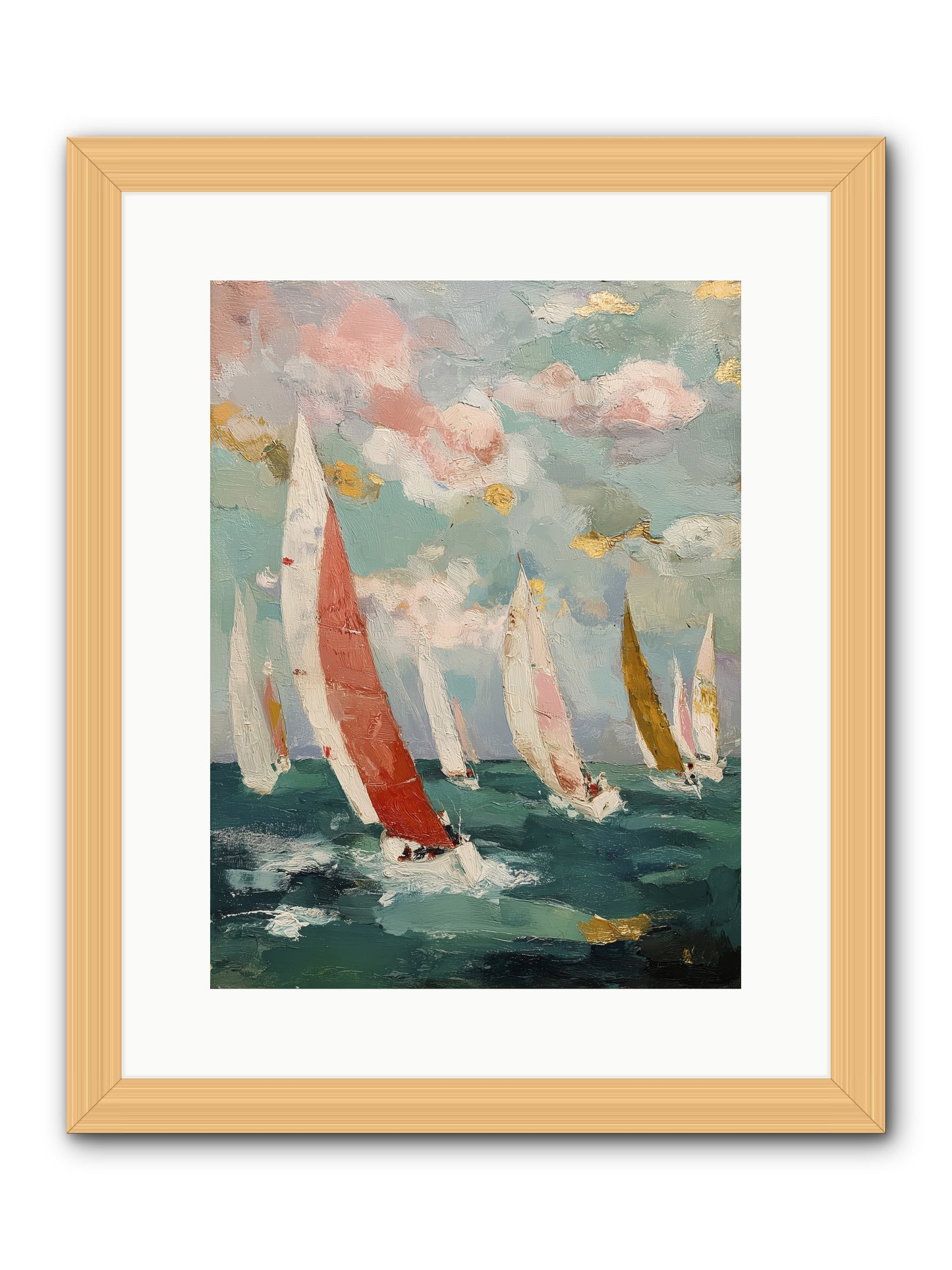 Racing Through Sky -- Framed Print - Natural 12x16