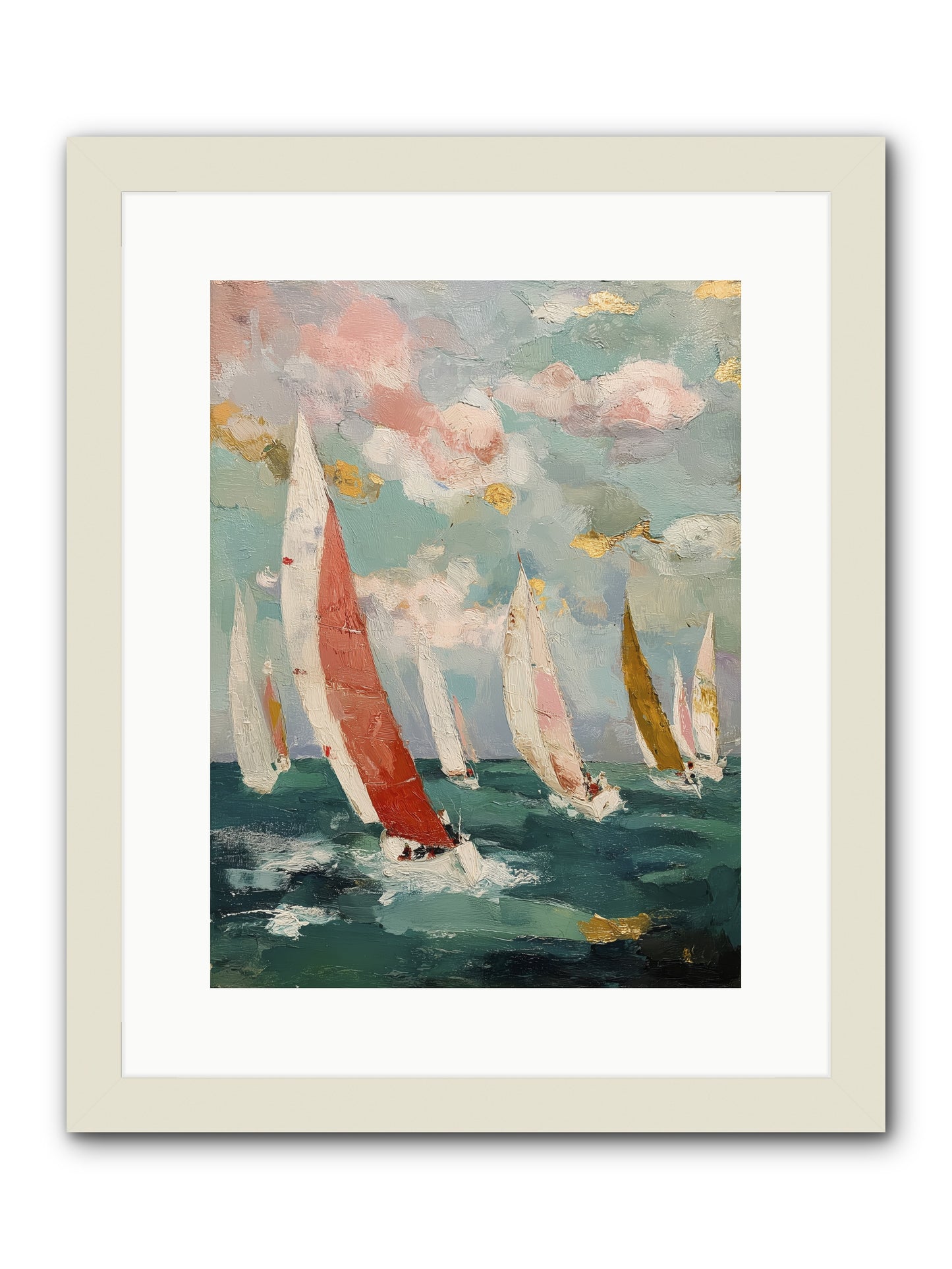 Racing Through Sky -- Framed Print - White 12x16