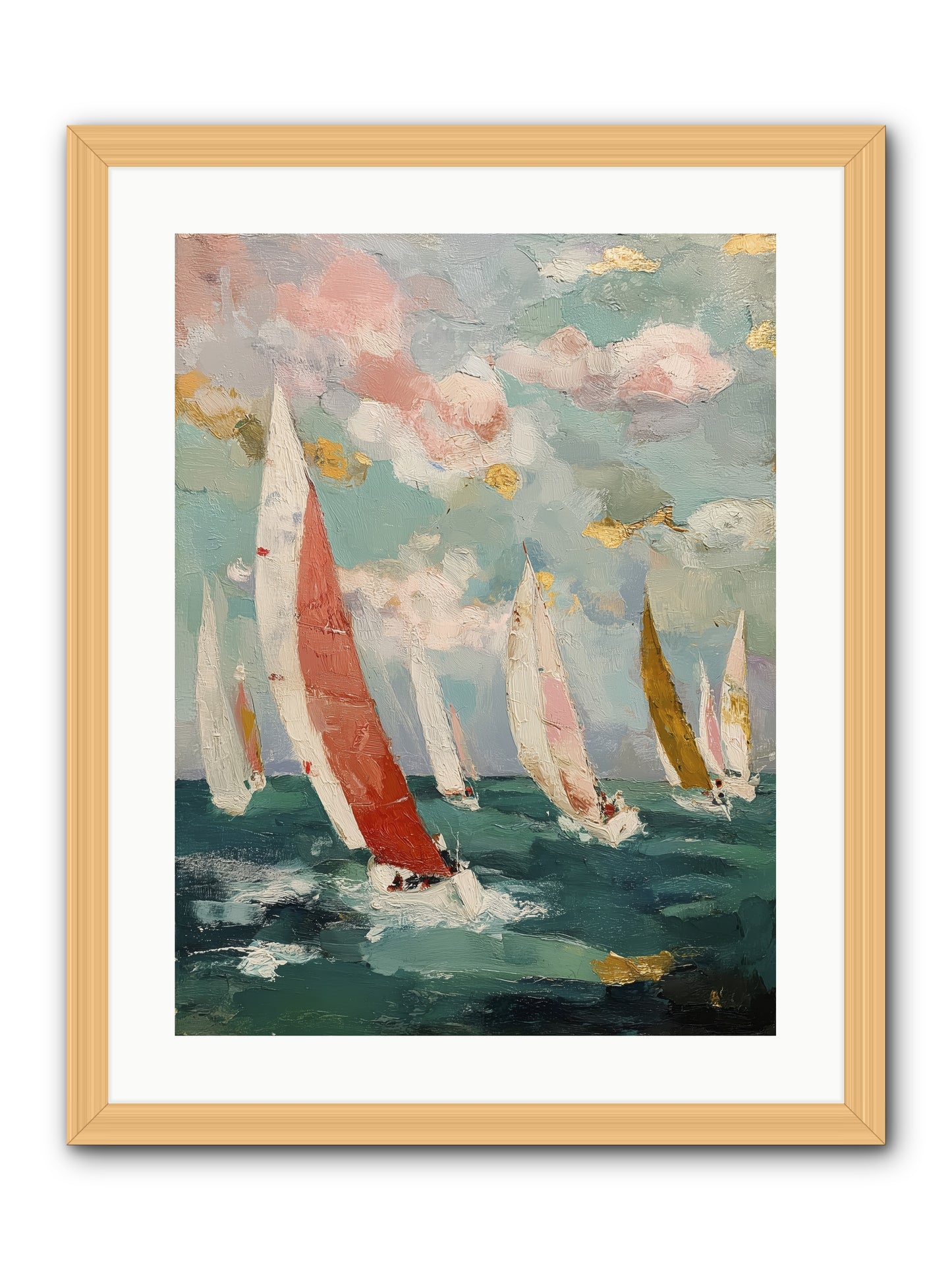 Racing Through Sky -- Framed Print - Natural 18x24