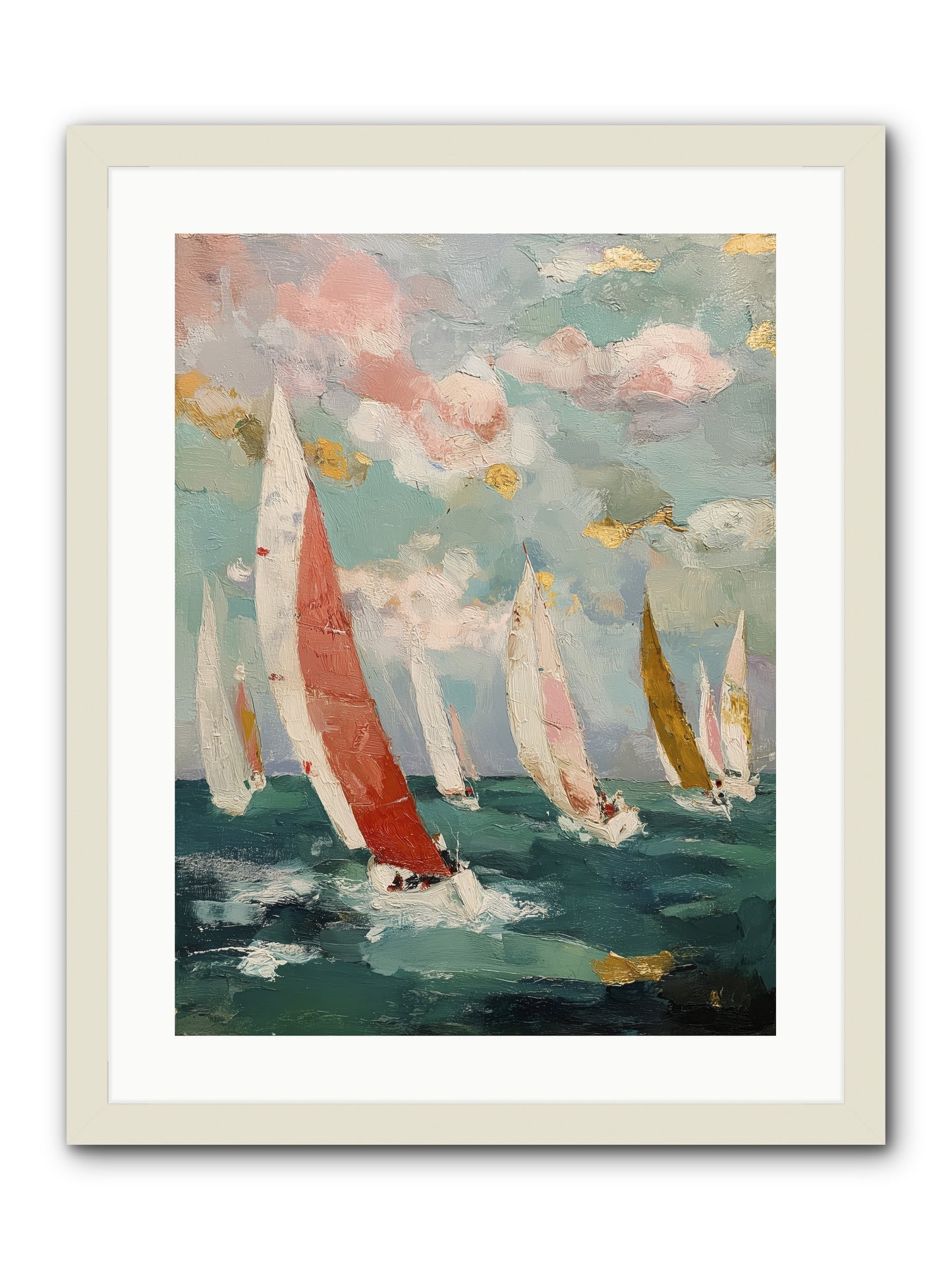 Racing Through Sky -- Framed Print - White 18x24