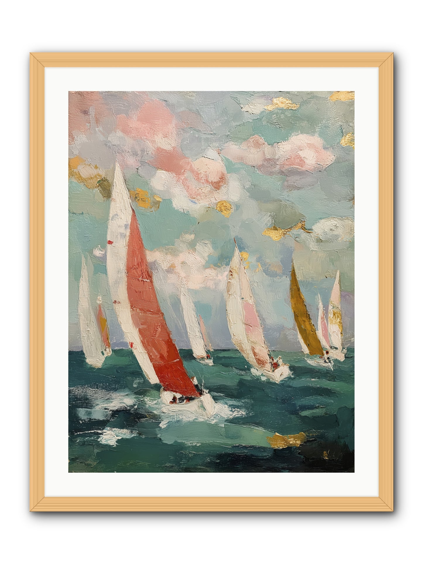 Racing Through Sky -- Framed Print - Natural 24x32