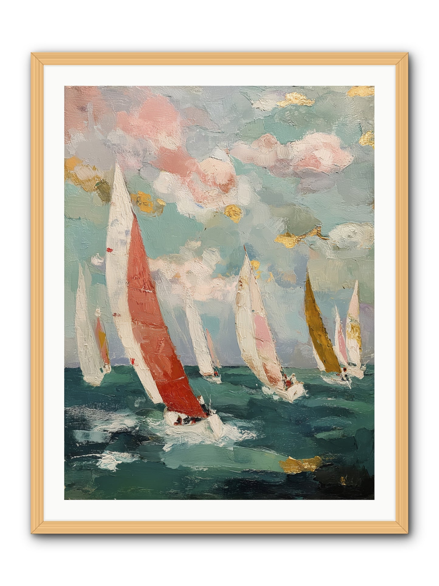 Racing Through Sky -- Framed Print - Natural 30x40