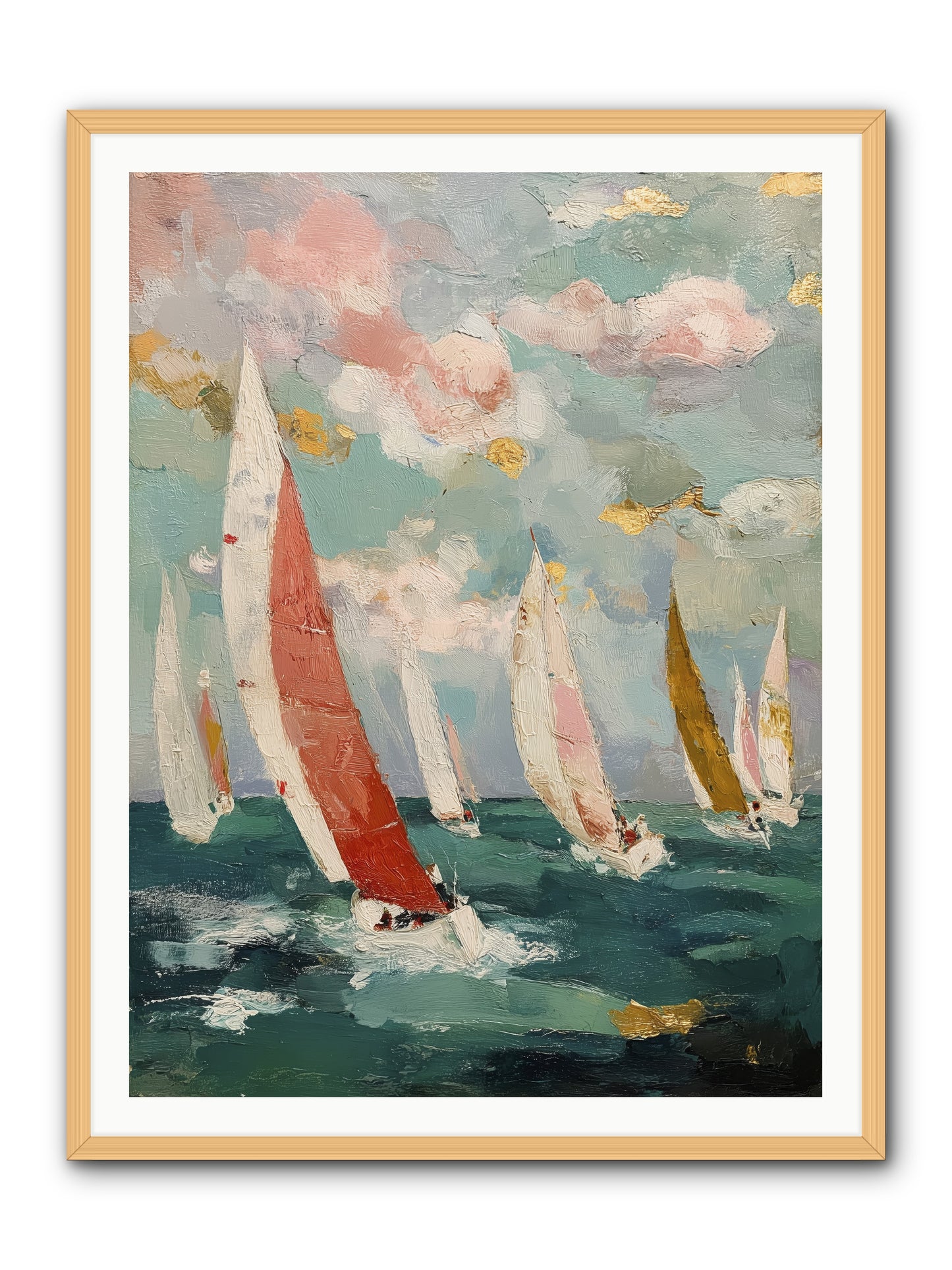 Racing Through Sky -- Framed Print - Natural 36x48