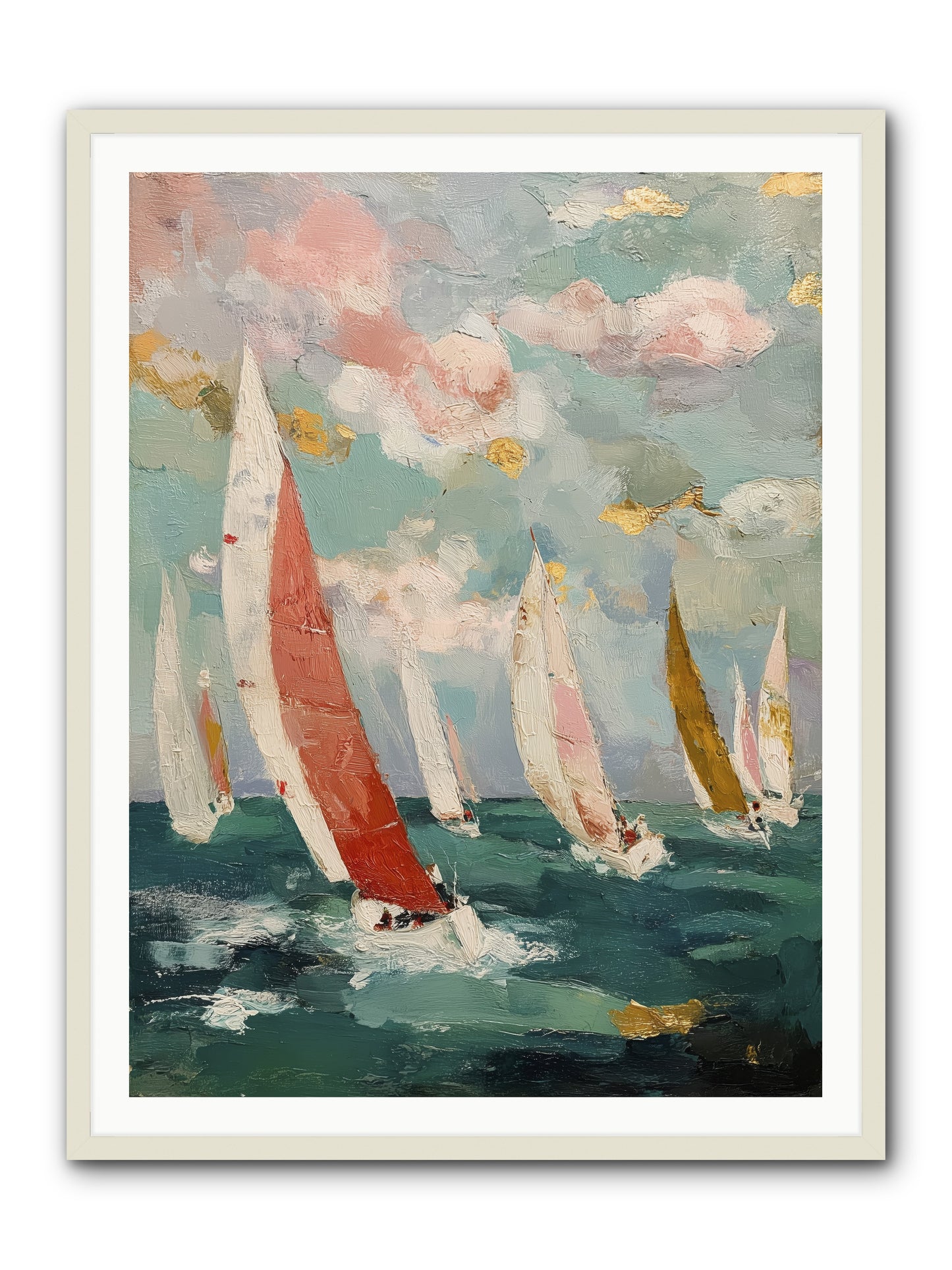 Racing Through Sky -- Framed Print - White 36x48