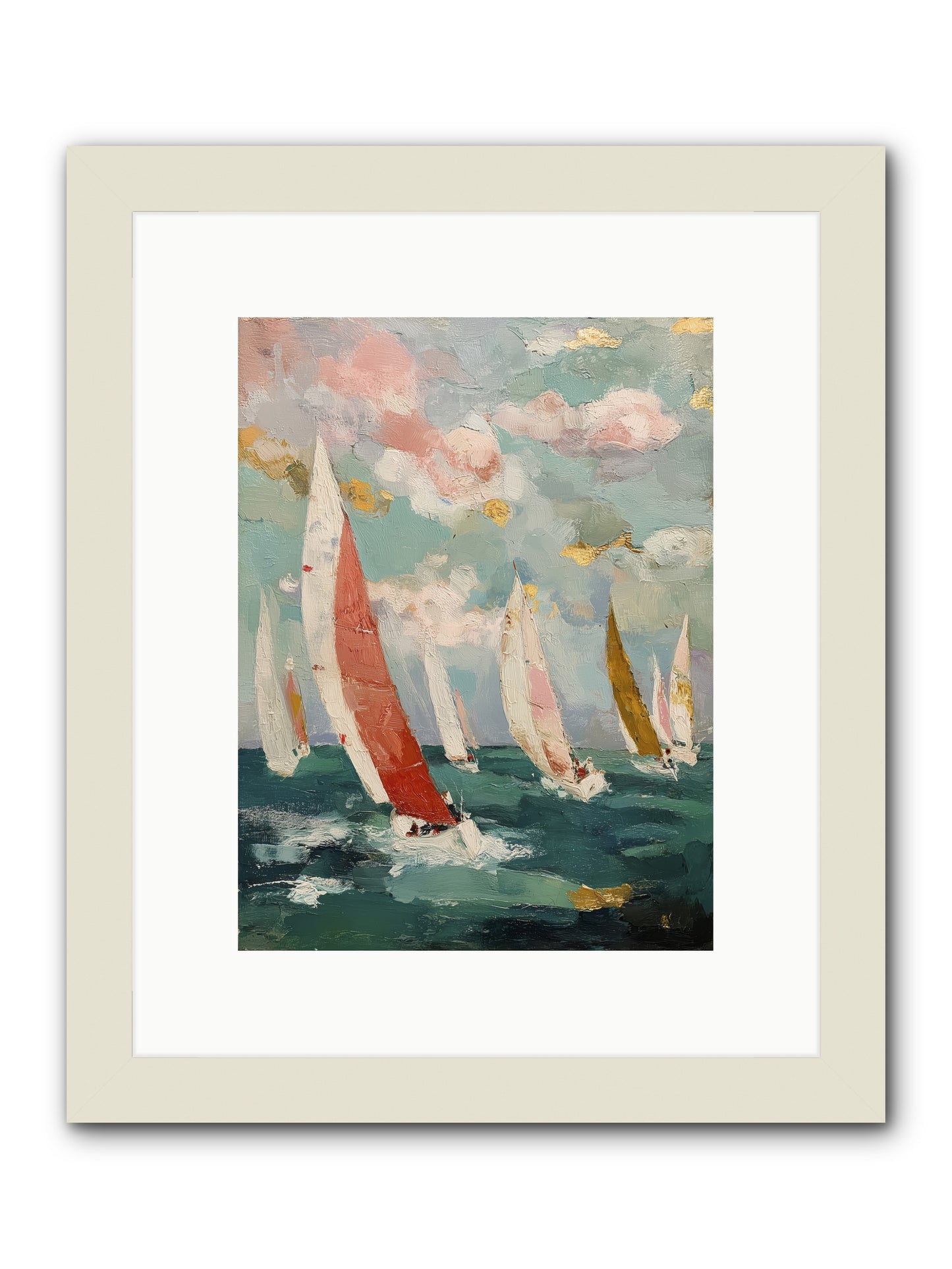 Racing Through Sky -- Framed Print - White 9x12