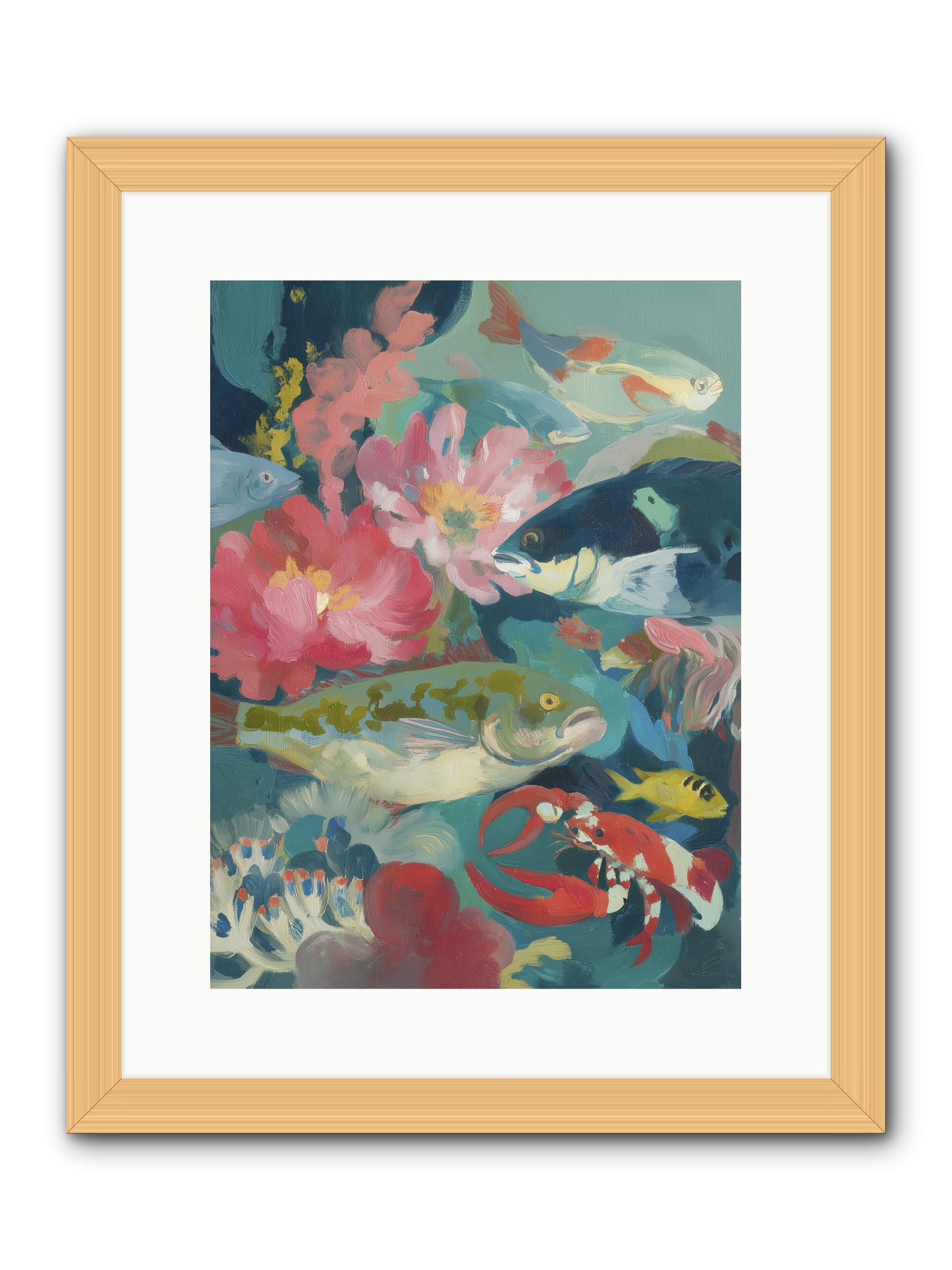 Rainbow Poetry -- Framed Print - Natural 12x16