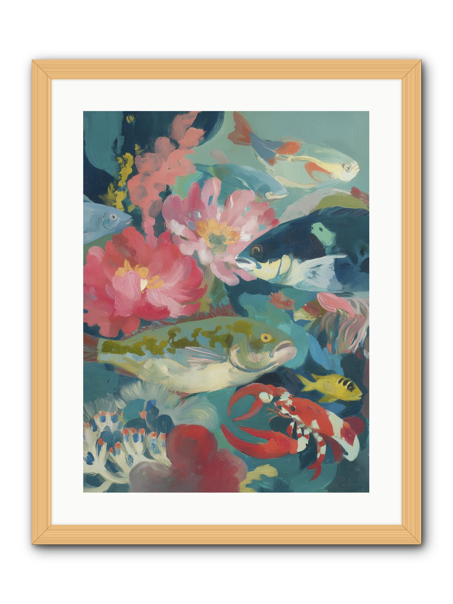 Rainbow Poetry -- Framed Print - Natural 18x24