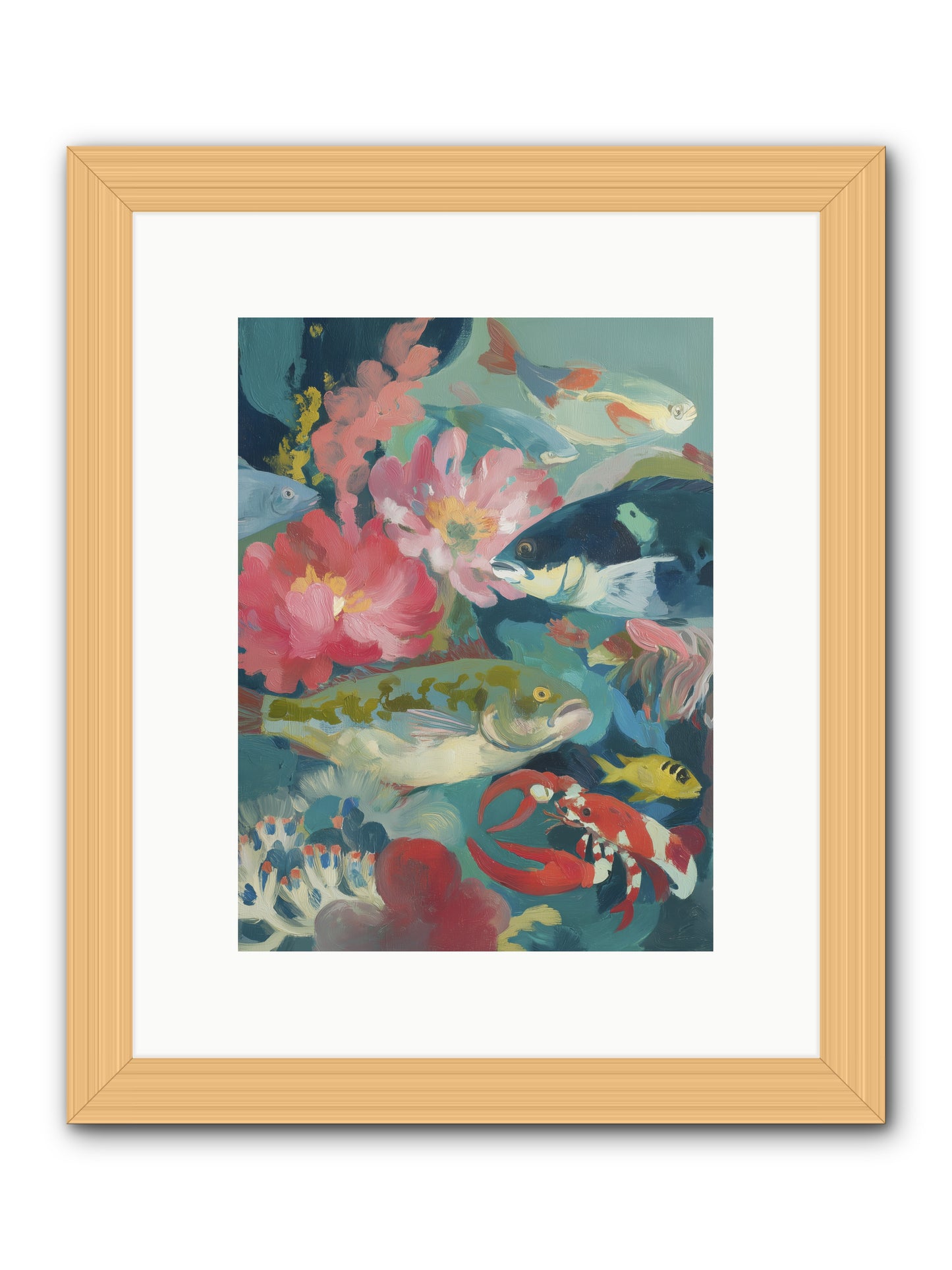 Rainbow Poetry -- Framed Print - Natural 9x12