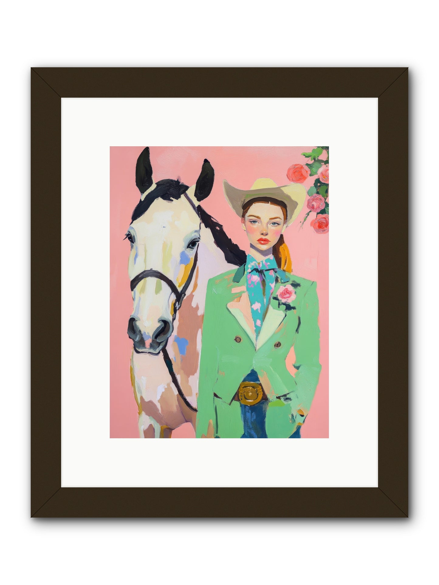 Rambling Rose -- Framed Print - Black 9x12