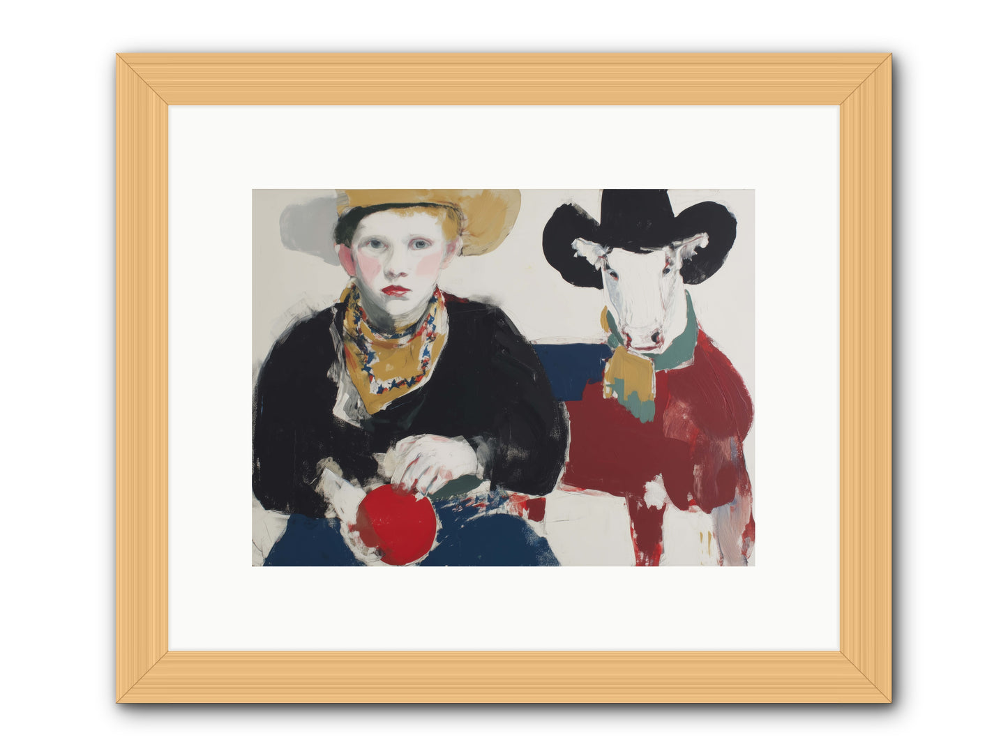 Ranch-Raised & Wild-Hearted -- Framed Print - Natural 12x9