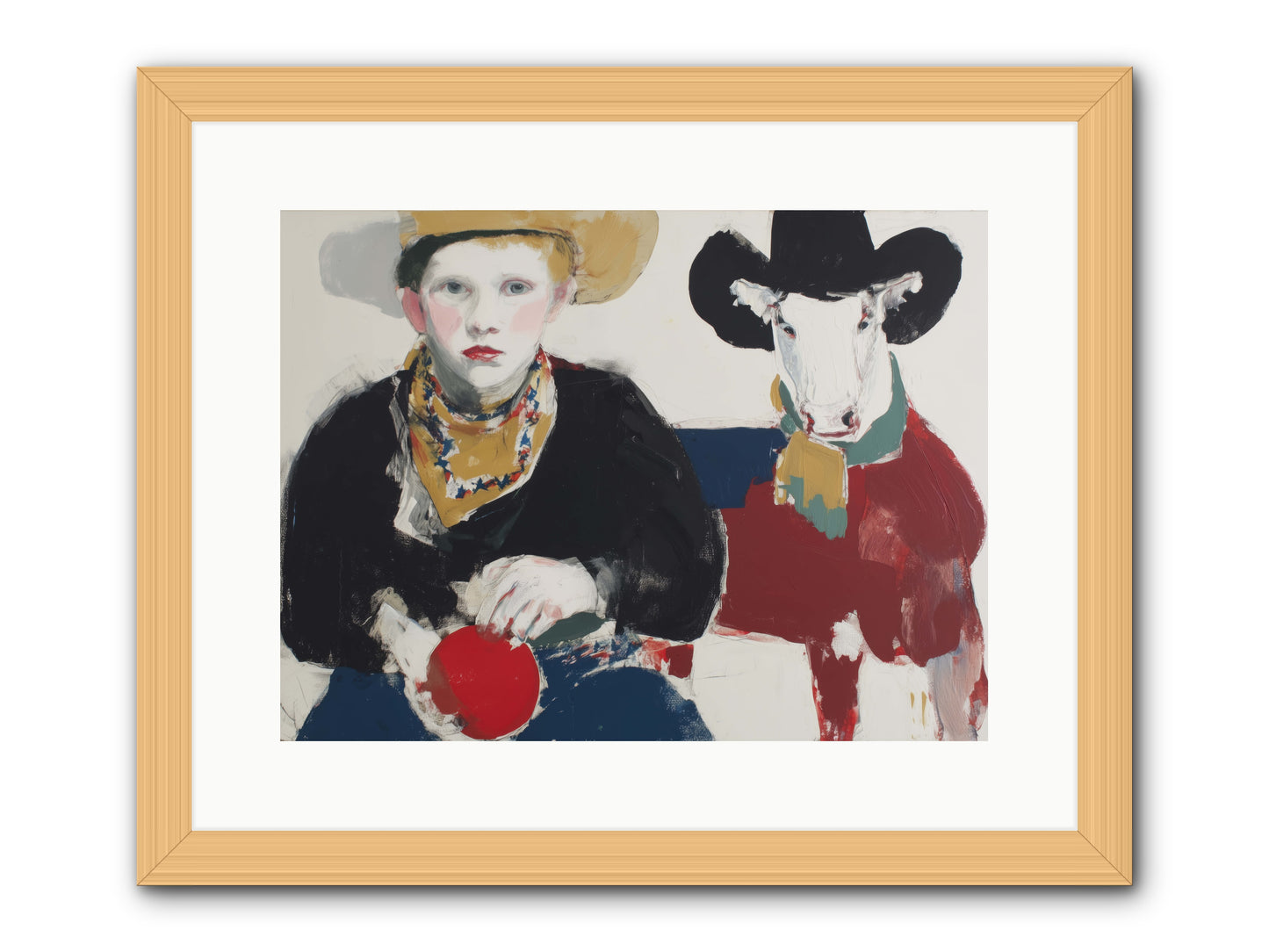 Ranch-Raised & Wild-Hearted -- Framed Print - Natural 16x12