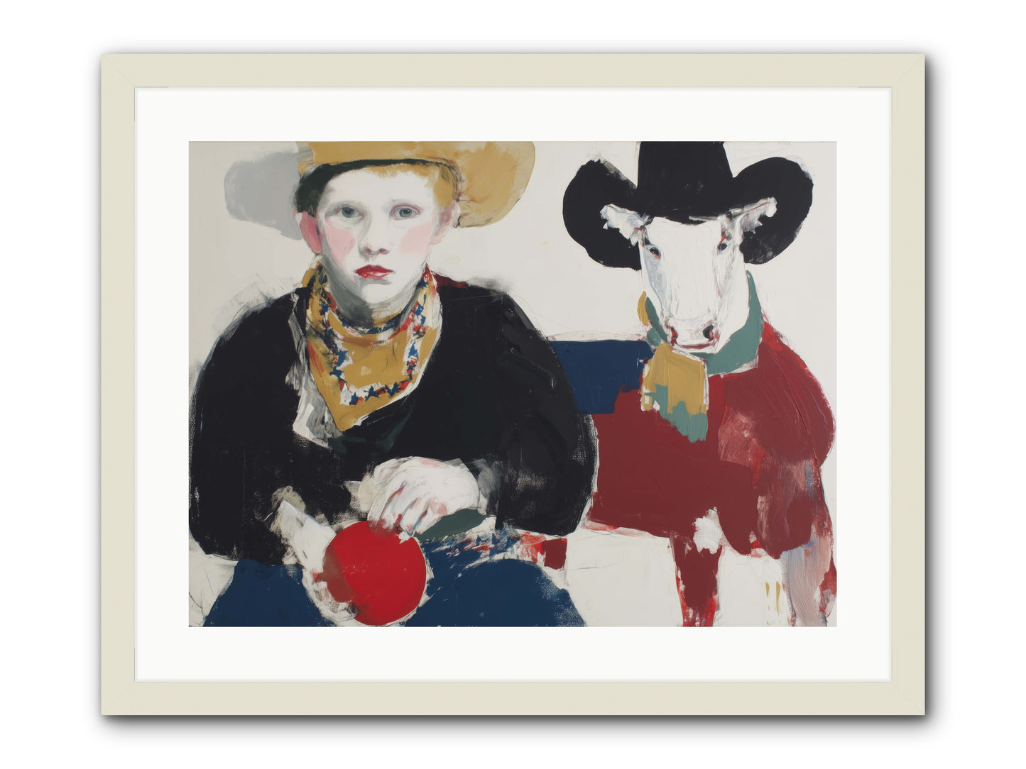 Ranch-Raised & Wild-Hearted -- Framed Print - White 24x18