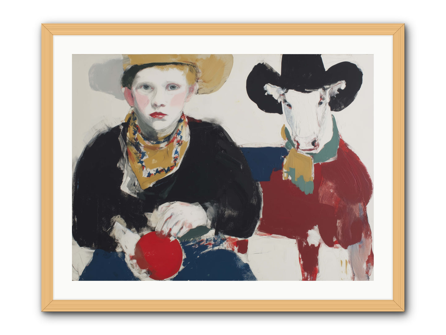 Ranch-Raised & Wild-Hearted -- Framed Print - Natural 32x24