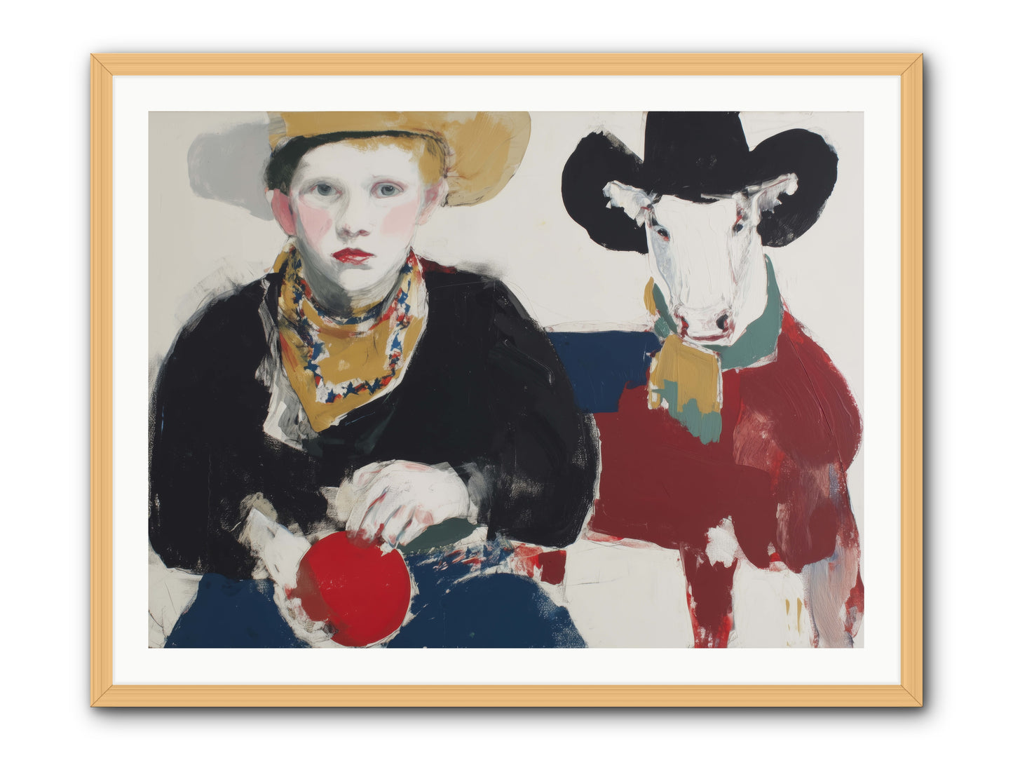 Ranch-Raised & Wild-Hearted -- Framed Print - Natural 40x30