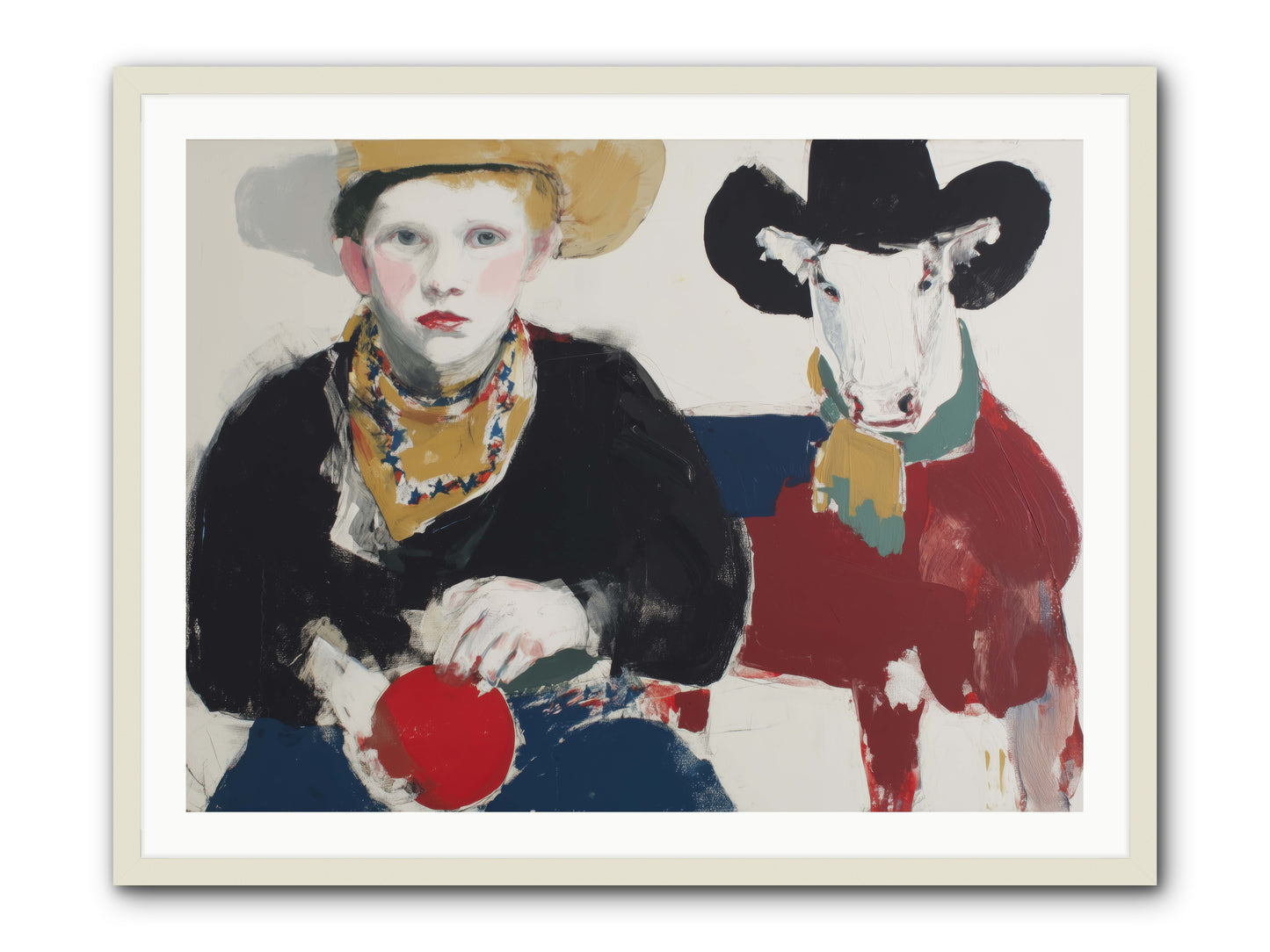 Ranch-Raised & Wild-Hearted -- Framed Print - White 40x30