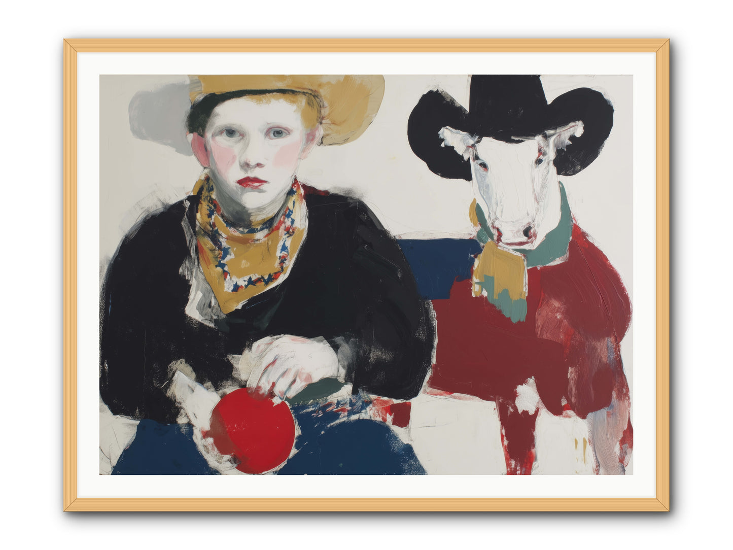 Ranch-Raised & Wild-Hearted -- Framed Print - Natural 48x36