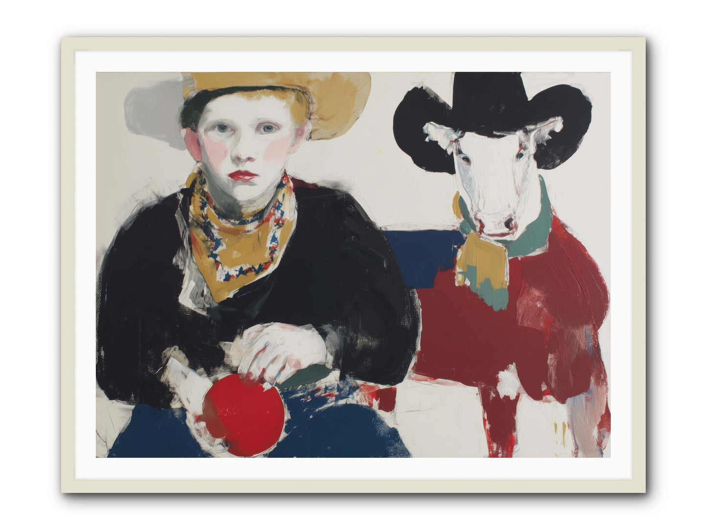 Ranch-Raised & Wild-Hearted -- Framed Print - White 48x36