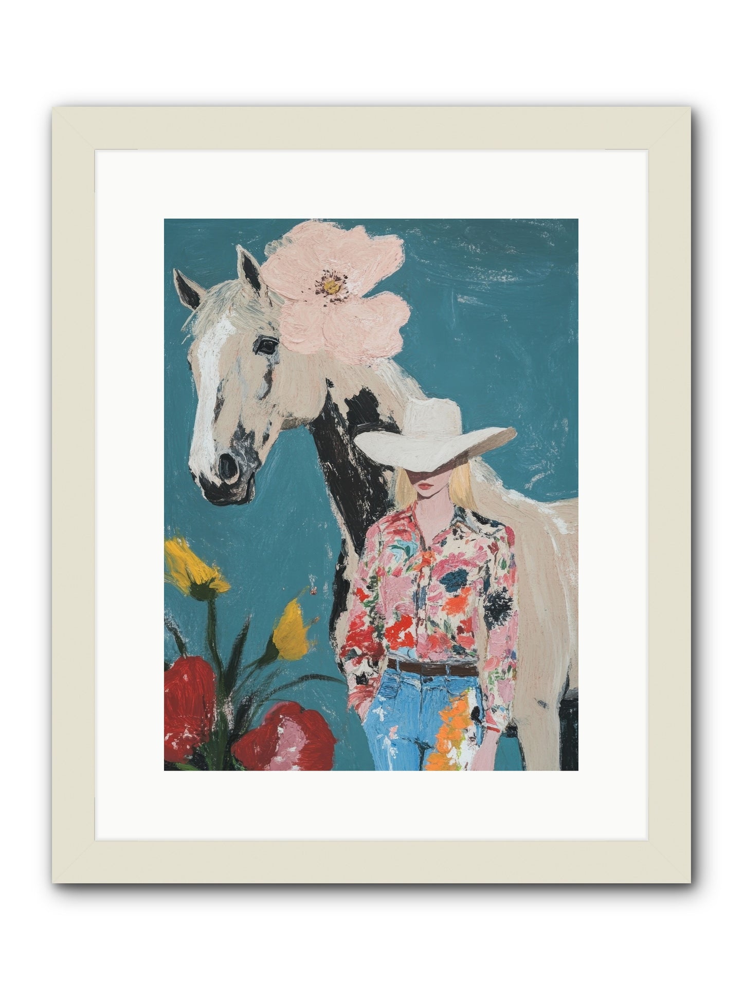 Rancher's Refrain -- Framed Print - White 12x16