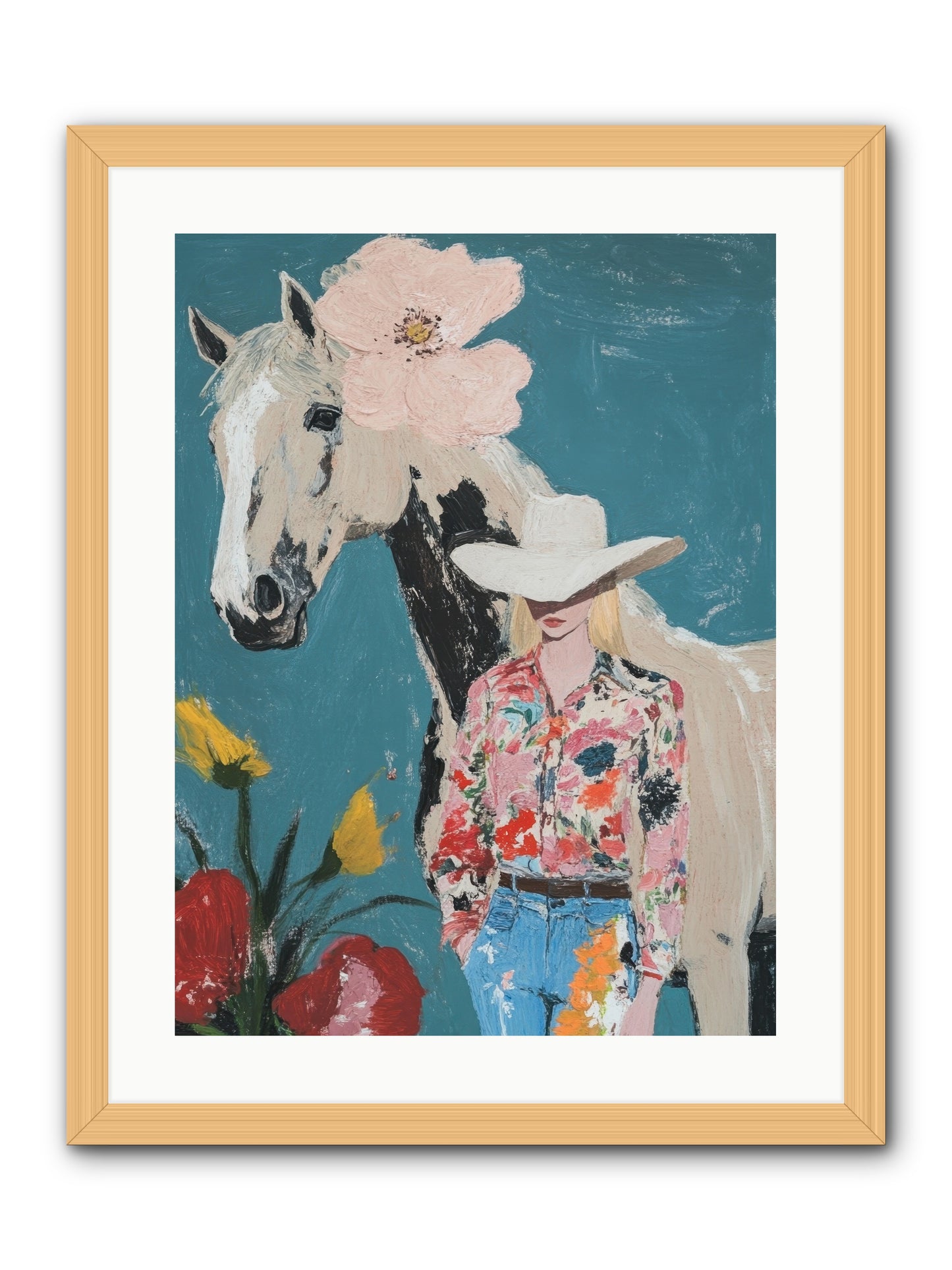 Rancher's Refrain -- Framed Print - Natural 18x24