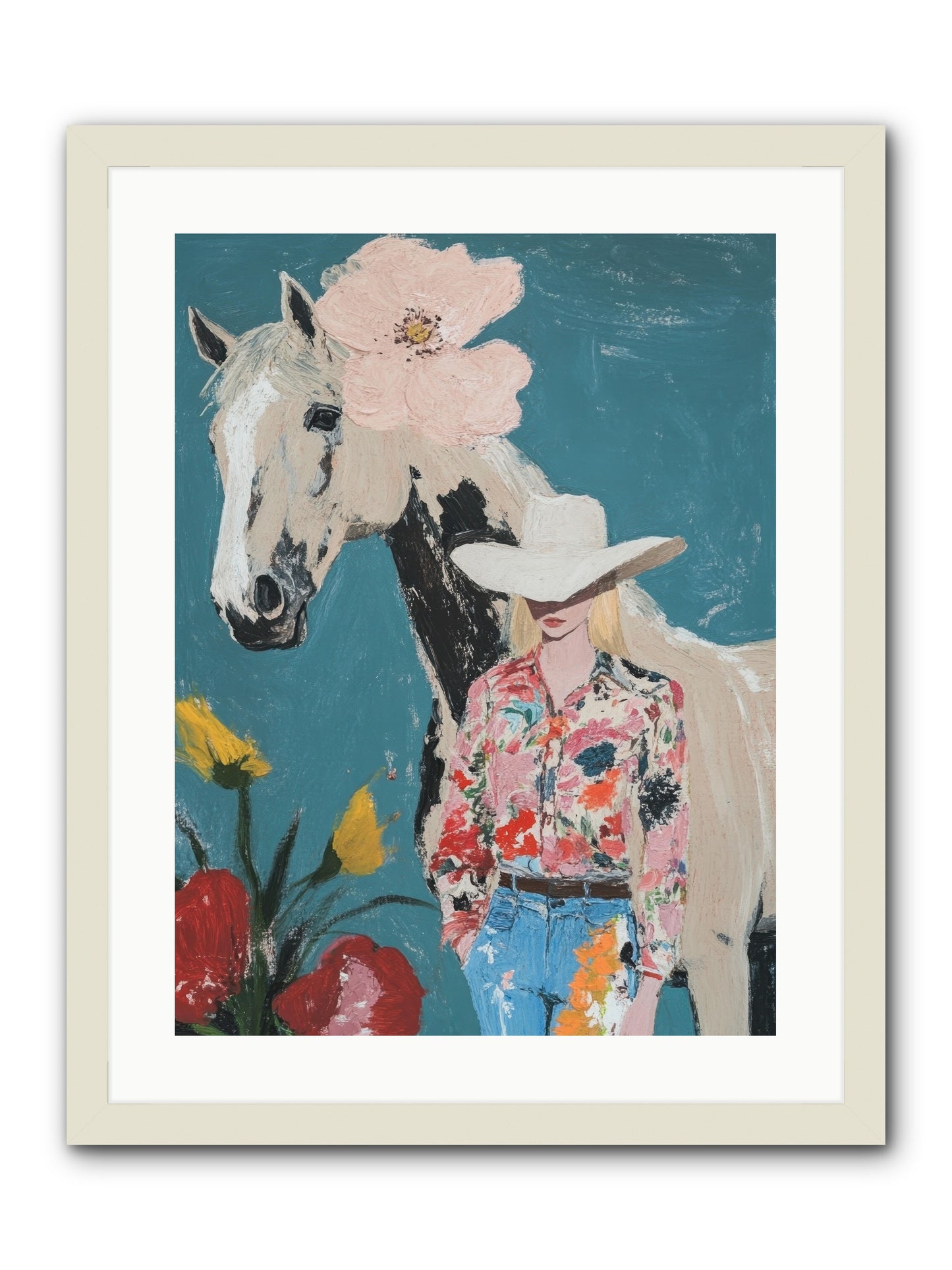 Rancher's Refrain -- Framed Print - White 18x24
