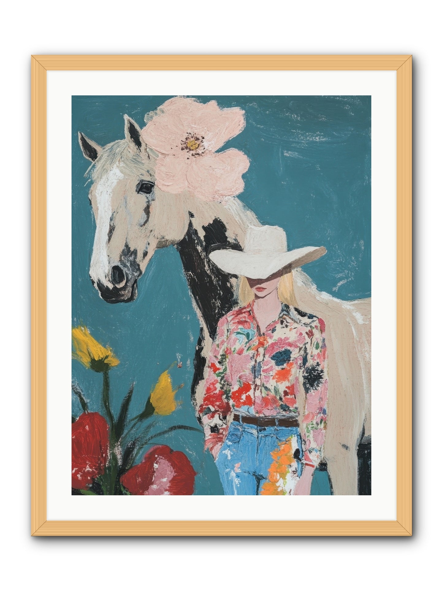 Rancher's Refrain -- Framed Print - Natural 24x32