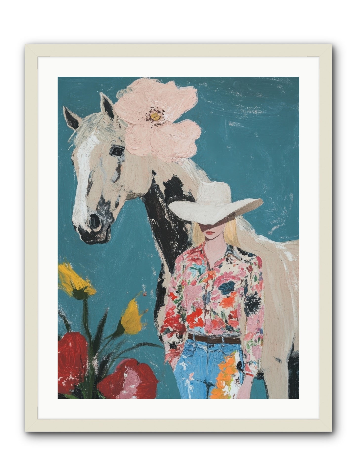 Rancher's Refrain -- Framed Print - White 24x32
