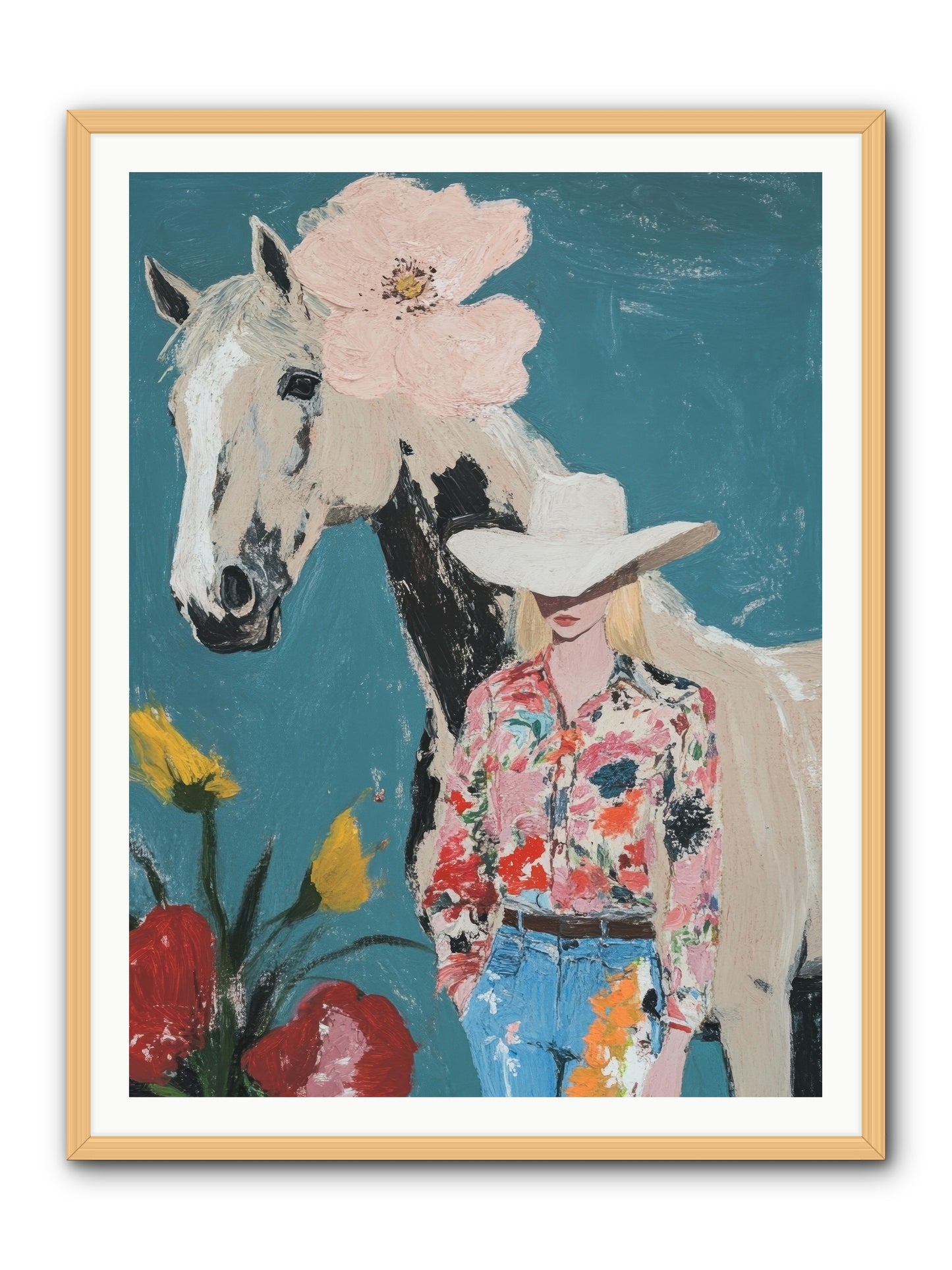 Rancher's Refrain -- Framed Print - Natural 36x48