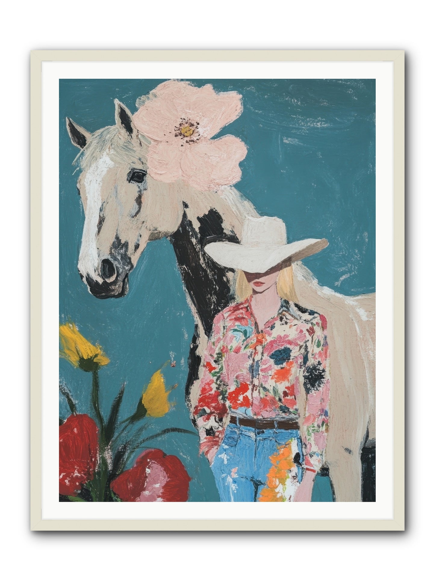 Rancher's Refrain -- Framed Print - White 36x48