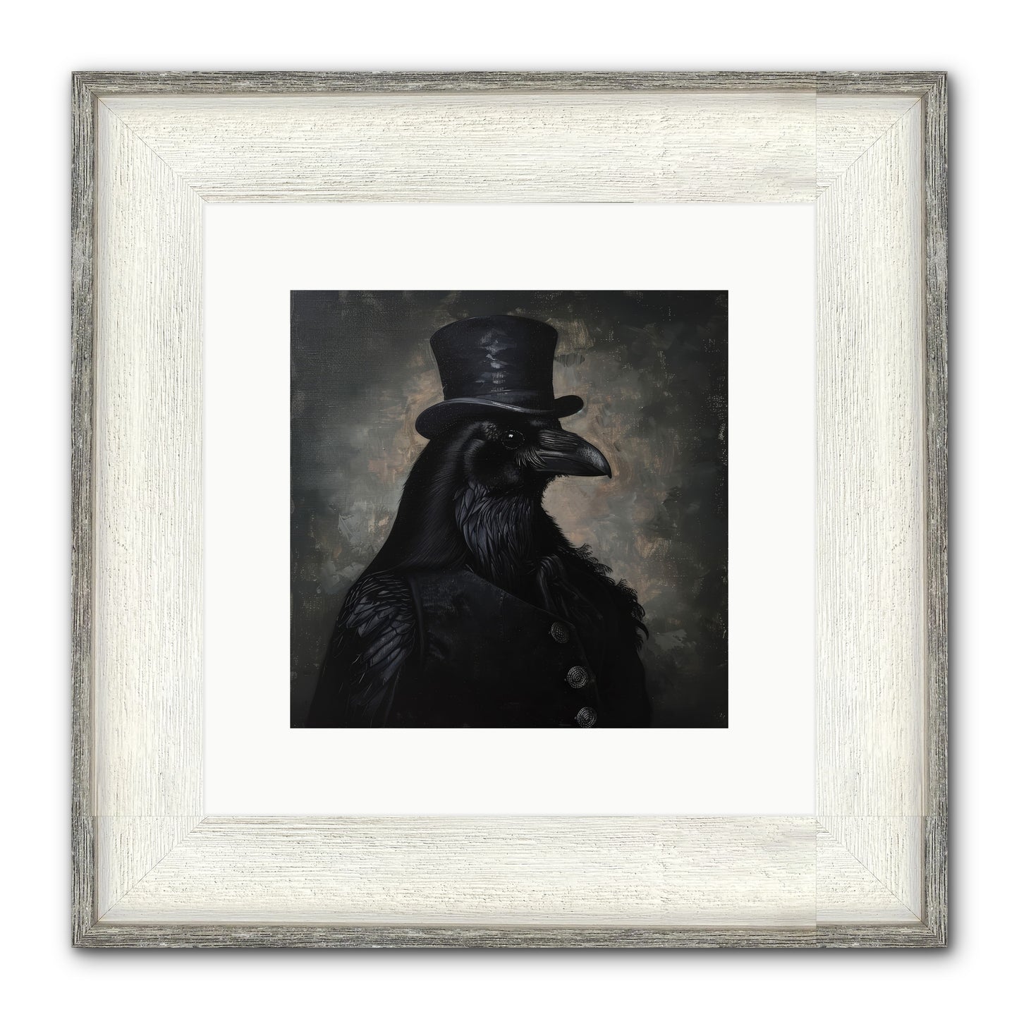 Raven's Midnight Tale — Ravens-Midnight-Tale-10x10-Framed-Print-Driftwood-White.jpg