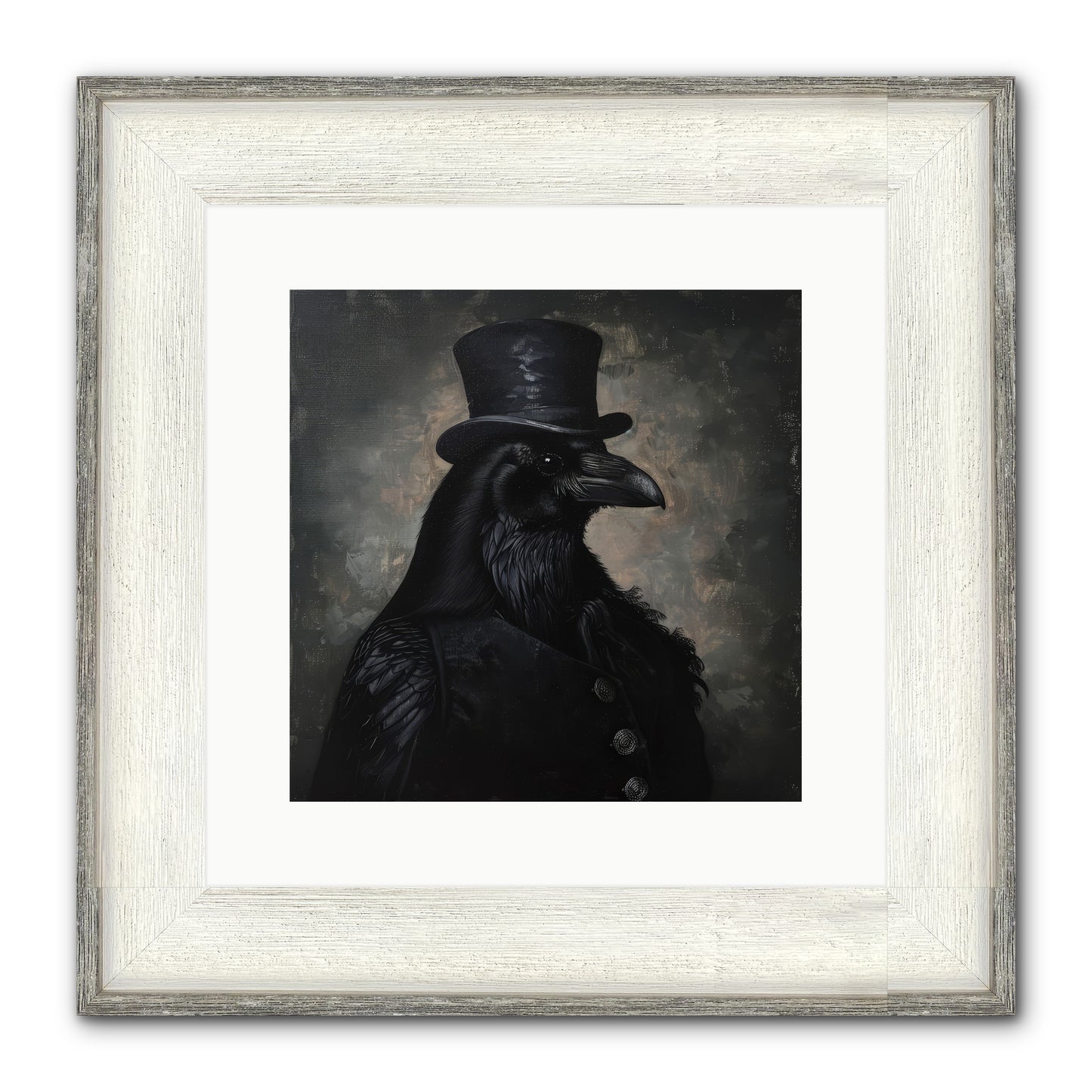 Raven's Midnight Tale — Ravens-Midnight-Tale-12x12-Framed-Print-Driftwood-White.jpg