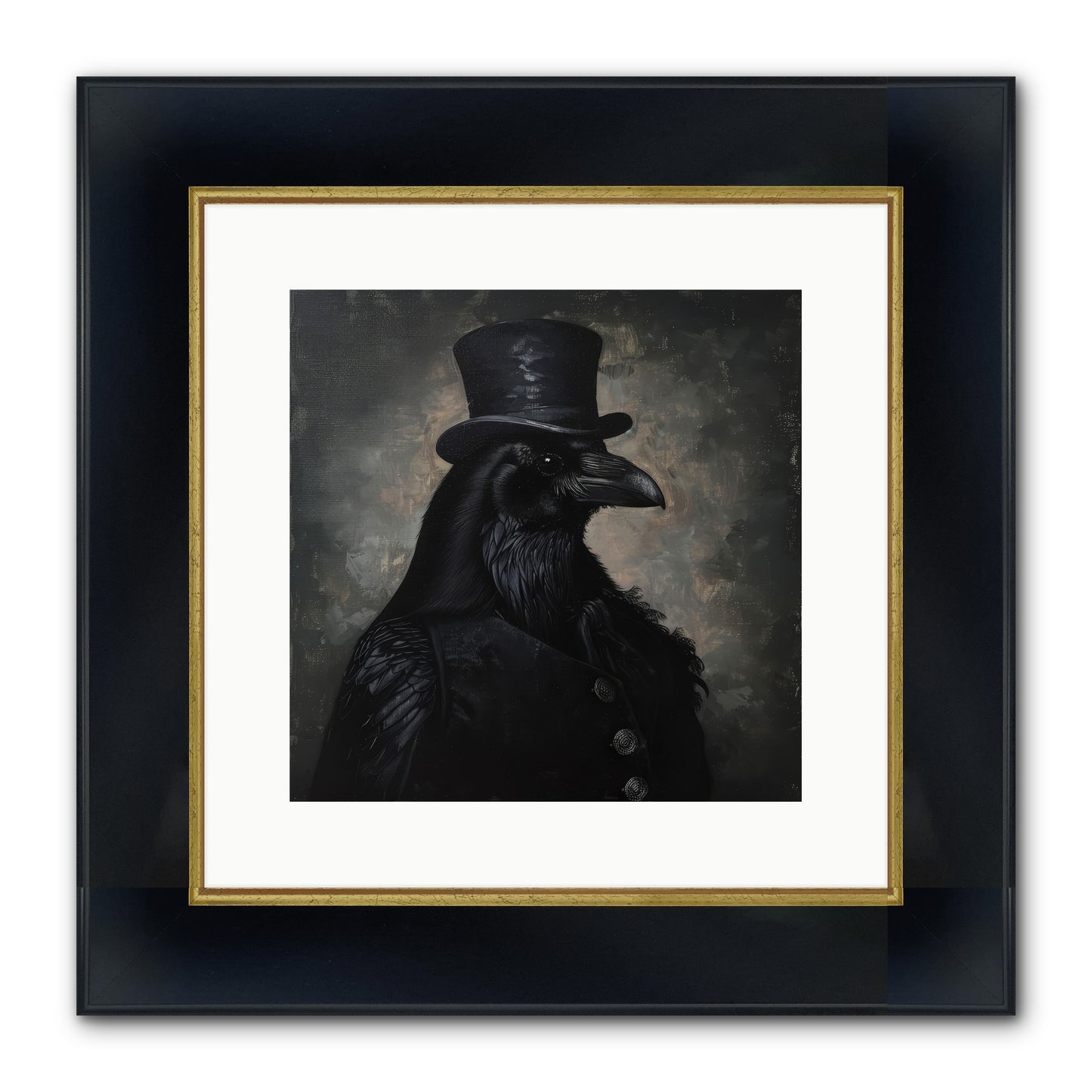 Raven's Midnight Tale — Ravens-Midnight-Tale-12x12-Framed-Print-Wide-Black-w-Gold.jpg