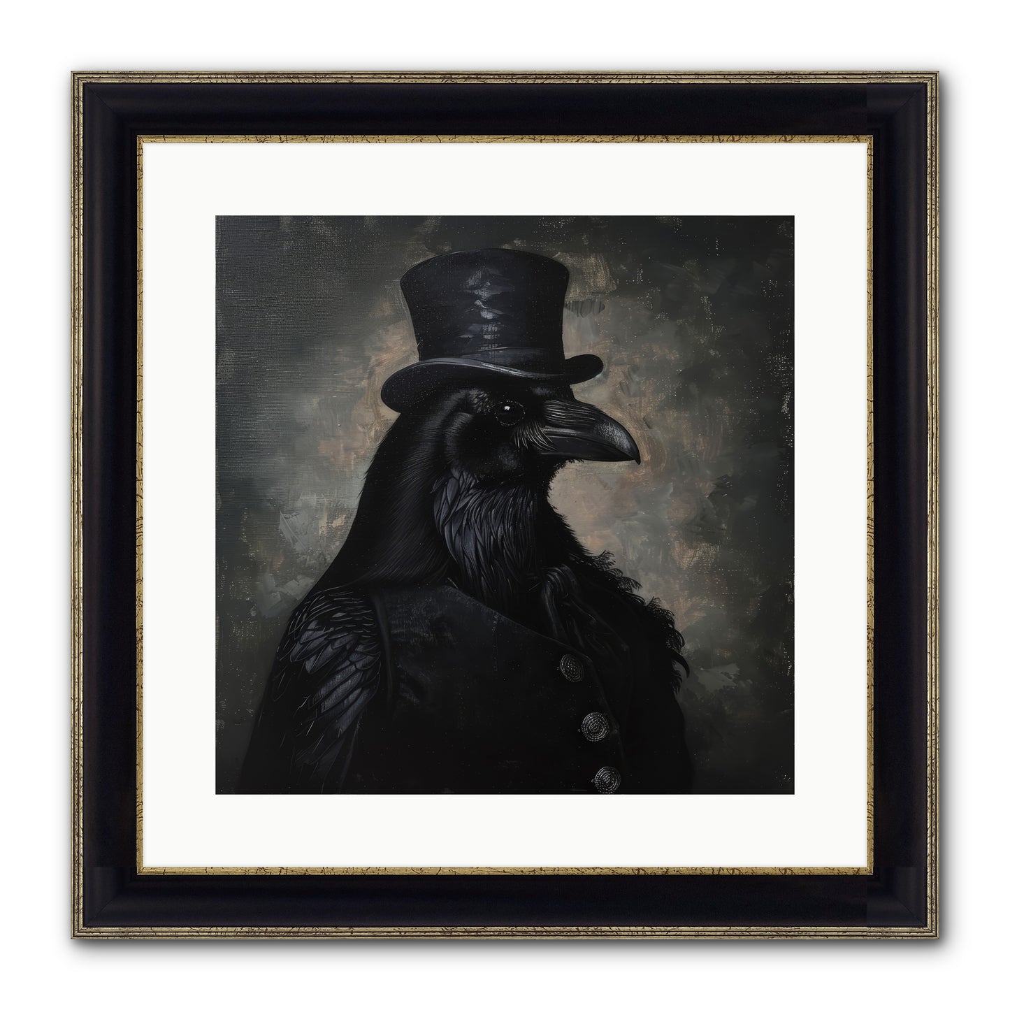 Raven's Midnight Tale — Ravens-Midnight-Tale-16x16-Framed-Print-Black-Gold.jpg