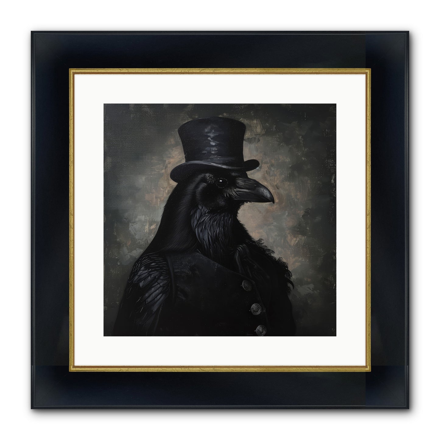 Raven's Midnight Tale — Ravens-Midnight-Tale-16x16-Framed-Print-Wide-Black-w-Gold.jpg