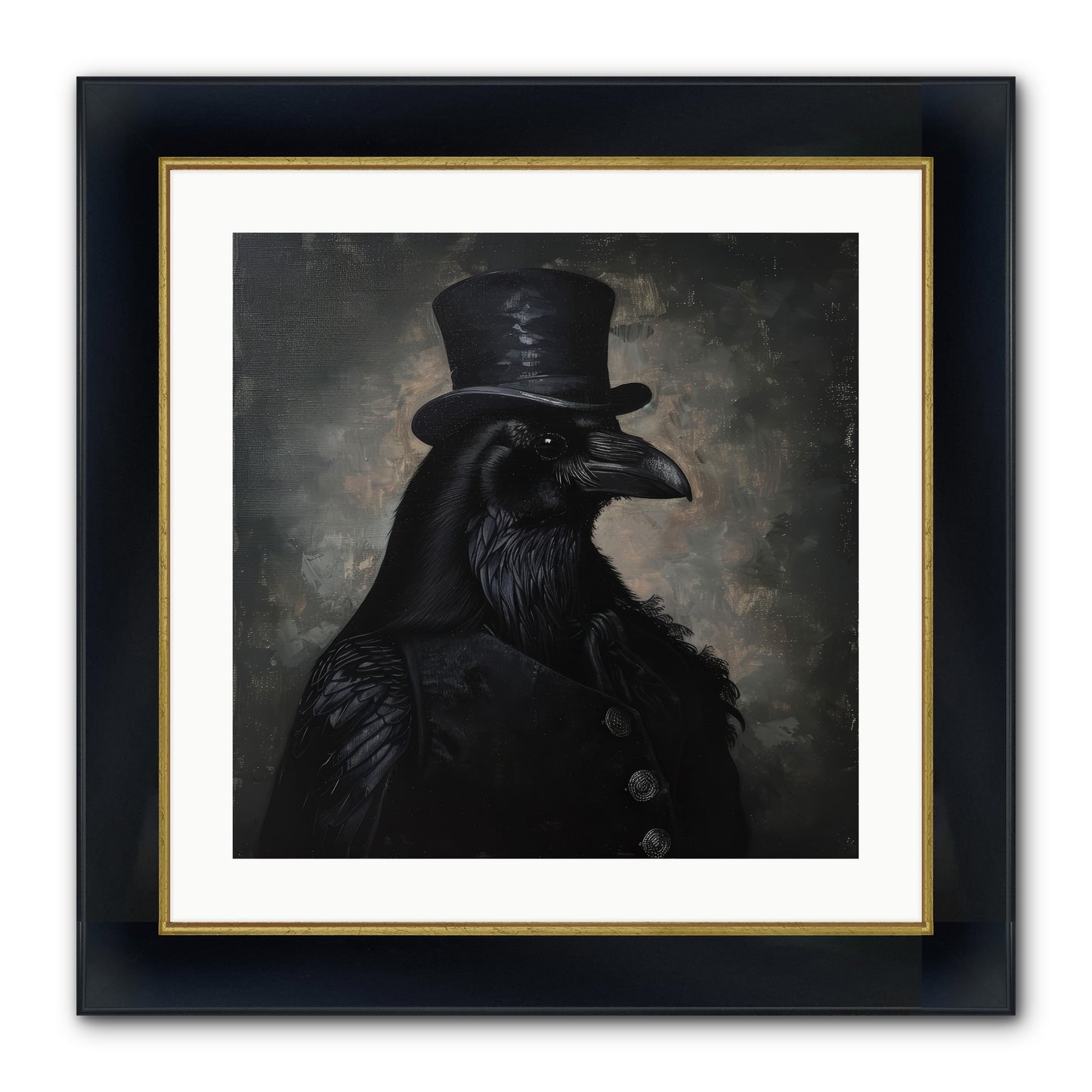 Raven's Midnight Tale — Ravens-Midnight-Tale-20x20-Framed-Print-Wide-Black-w-Gold.jpg